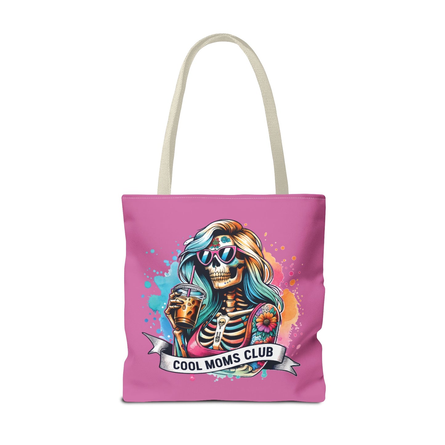 Cool Moms Club Tote Bag, Fun Tote, Sisterhood Gift, Beach Bag, Halloween Accessory, Colorful Shoulder Bag