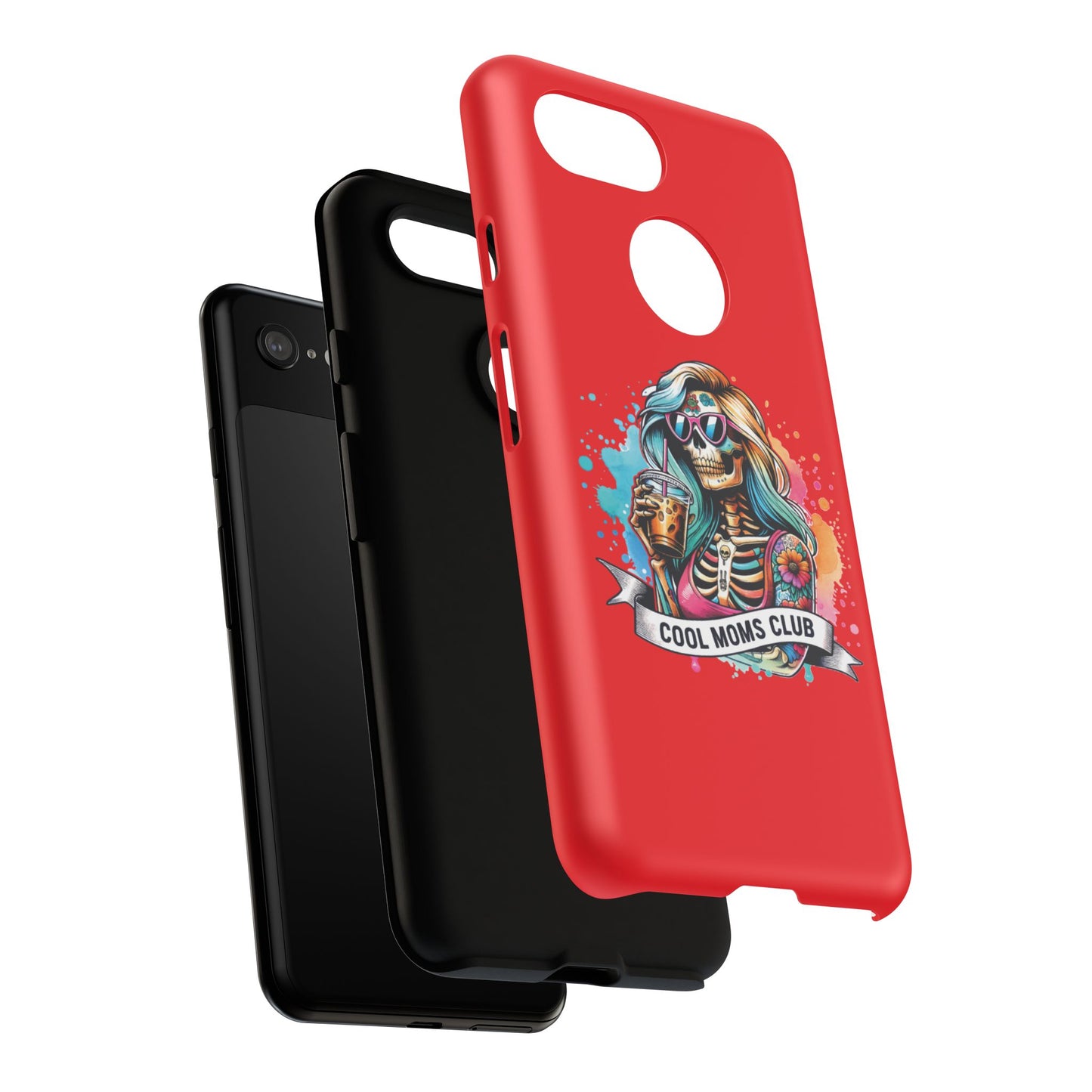 Cool Moms Club Phone Case - Tough Cases, Funky Phone Cover, Gift for Moms, Skeleton Design, Trendy Tech Accessories