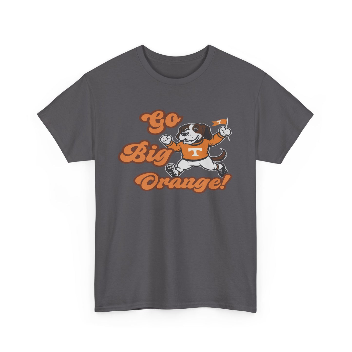 Go Big Orange Unisex Heavy Cotton Tee, Sports Fan Shirt, Casual Wear, College Game Day Top, Gift for Sports Enthusiasts