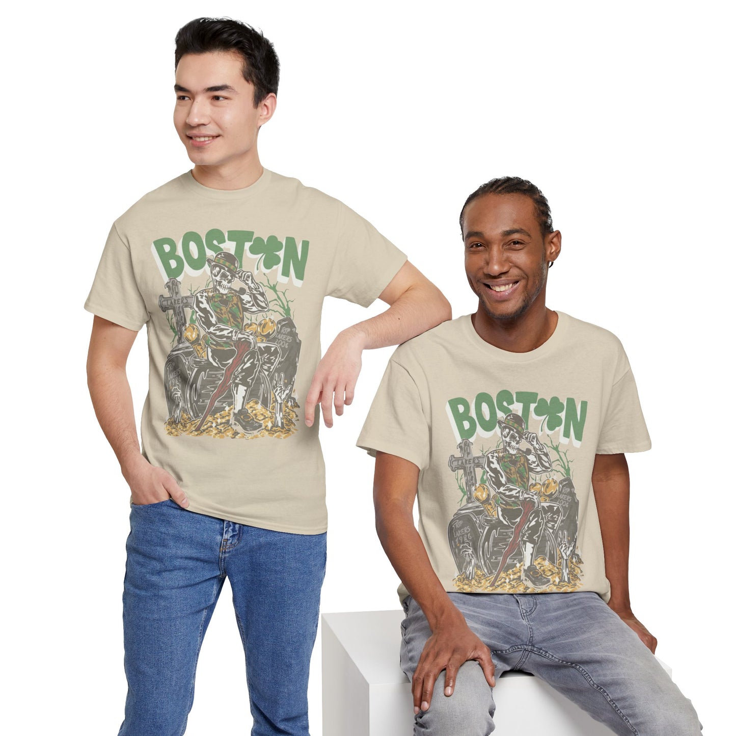 Boston Graphic Tee, Unisex Heavy Cotton T-Shirt, Vintage Boston Shirt, Irish Pride Apparel, St. Patrick's Day Gift, Casual Wear