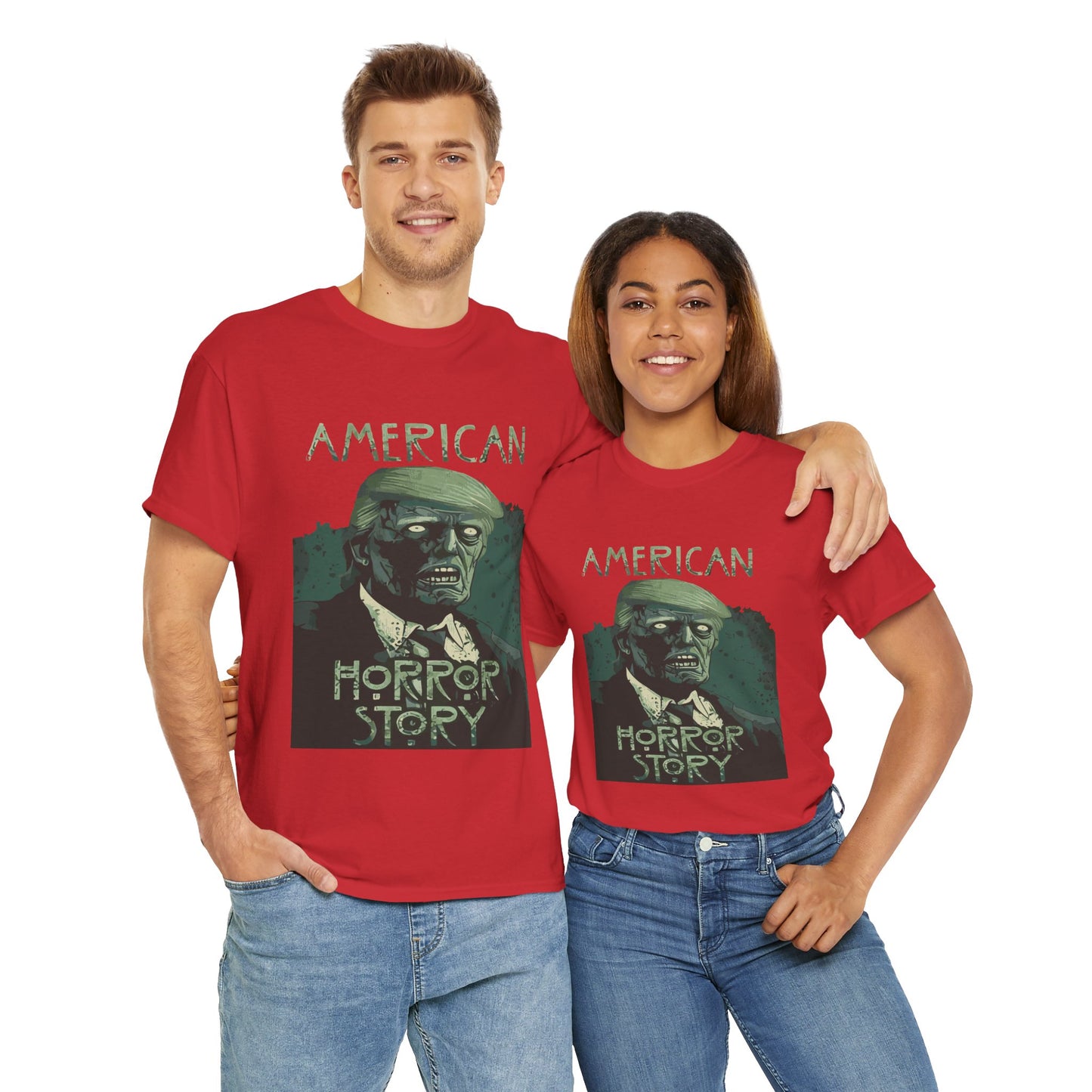 American Horror Story Unisex Heavy Cotton Tee, Horror Fan Gift, Graphic Tee, Halloween Costume, TV Show Merch