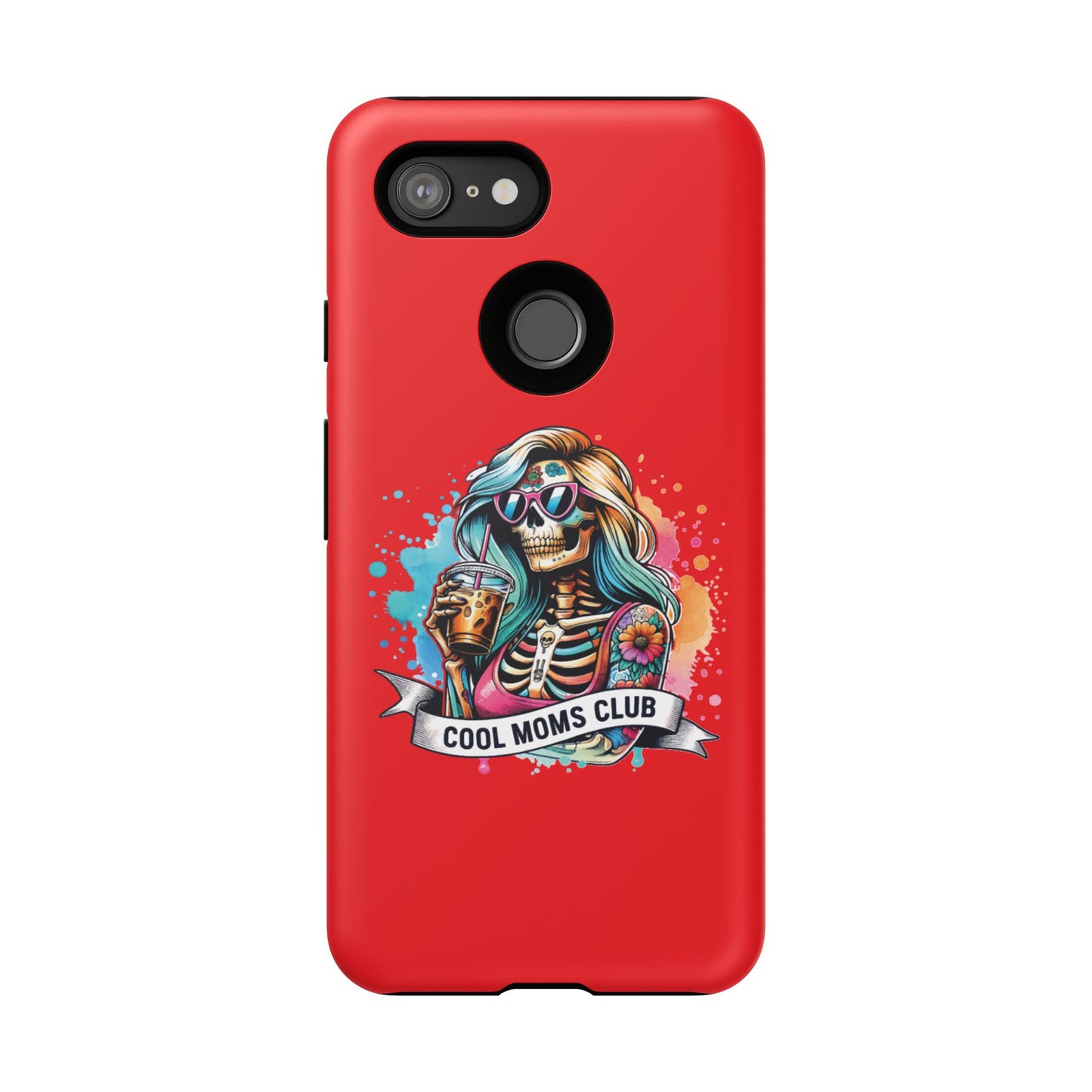 Cool Moms Club Phone Case - Tough Cases, Funky Phone Cover, Gift for Moms, Skeleton Design, Trendy Tech Accessories