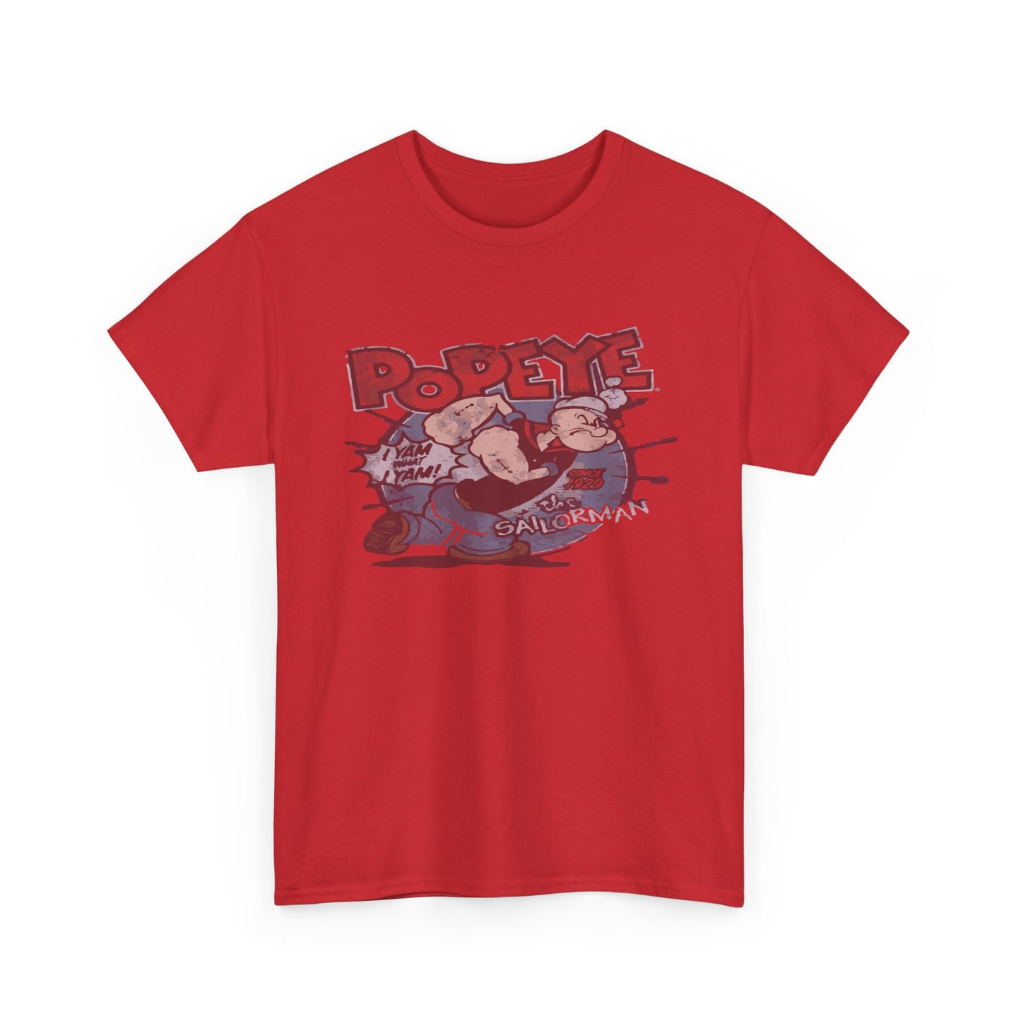 Popeye Illustration Unisex Heavy Cotton Tee, Cartoon T-Shirt, Gift for Fans, Casual Wear, Retro Design, Comfortable Top