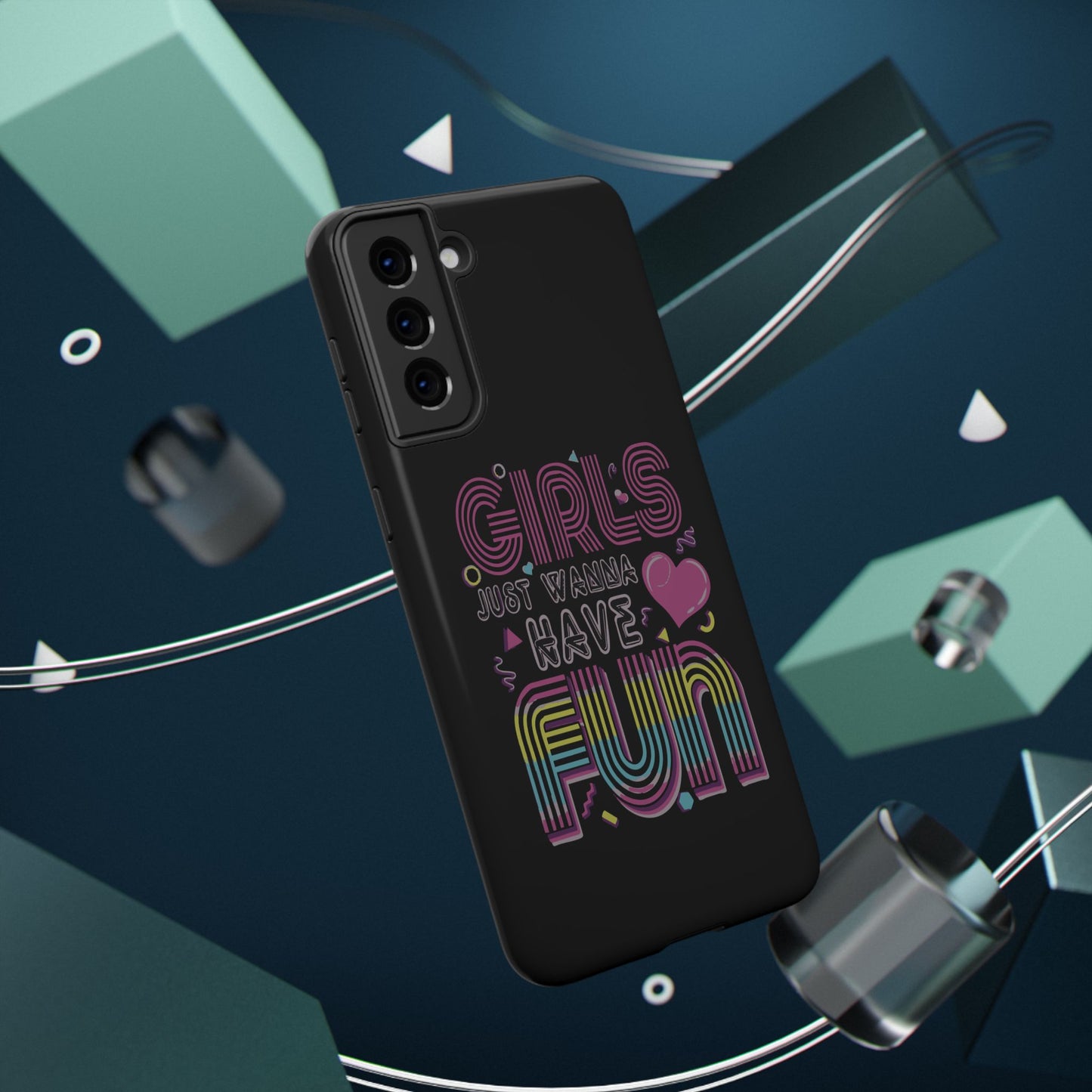 Fun Vibe Phone Case - Girls Just Wanna Have Fun Cell Case, Impact-Resistant Cover, Gift for Teens, Birthday Party Accessory, Trendy Tech