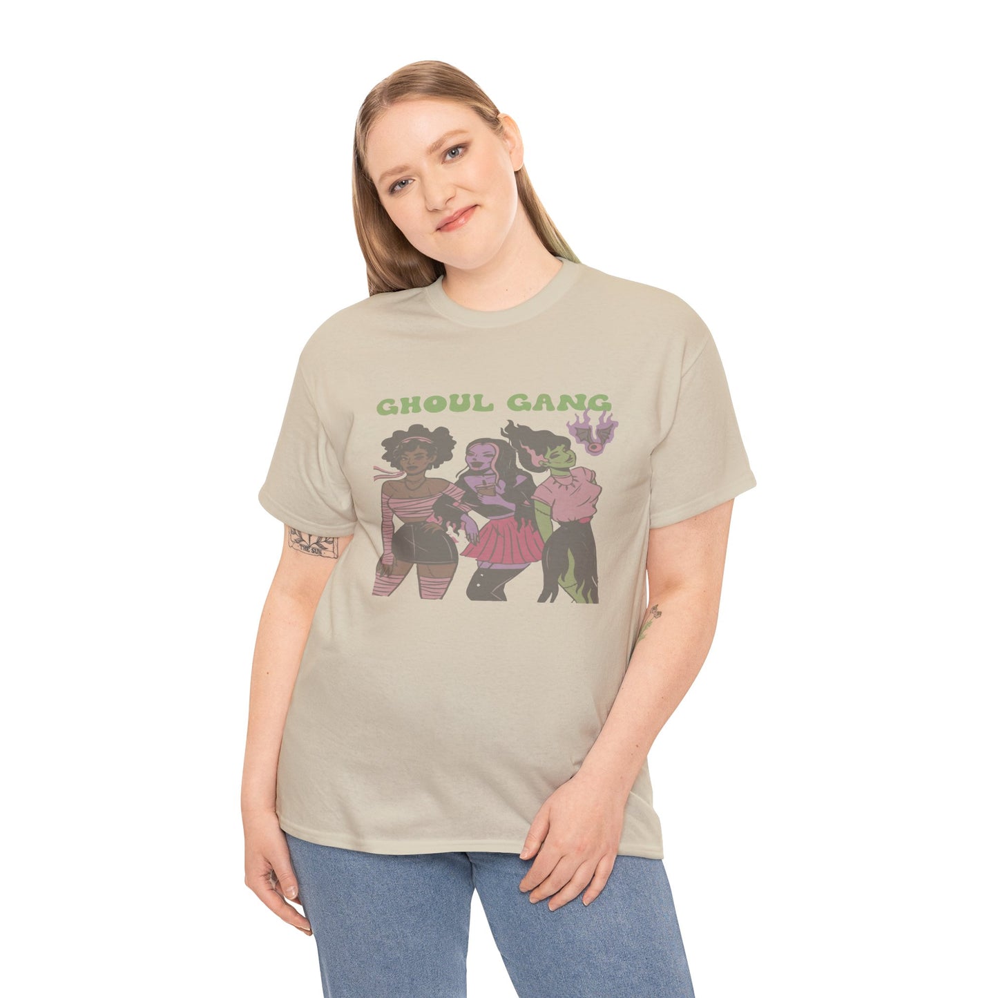 Ghoul Gang Unisex Heavy Cotton Tee | Halloween T-Shirt, Spooky Apparel, Gothic Fashion, Funny Gift, Group Costume