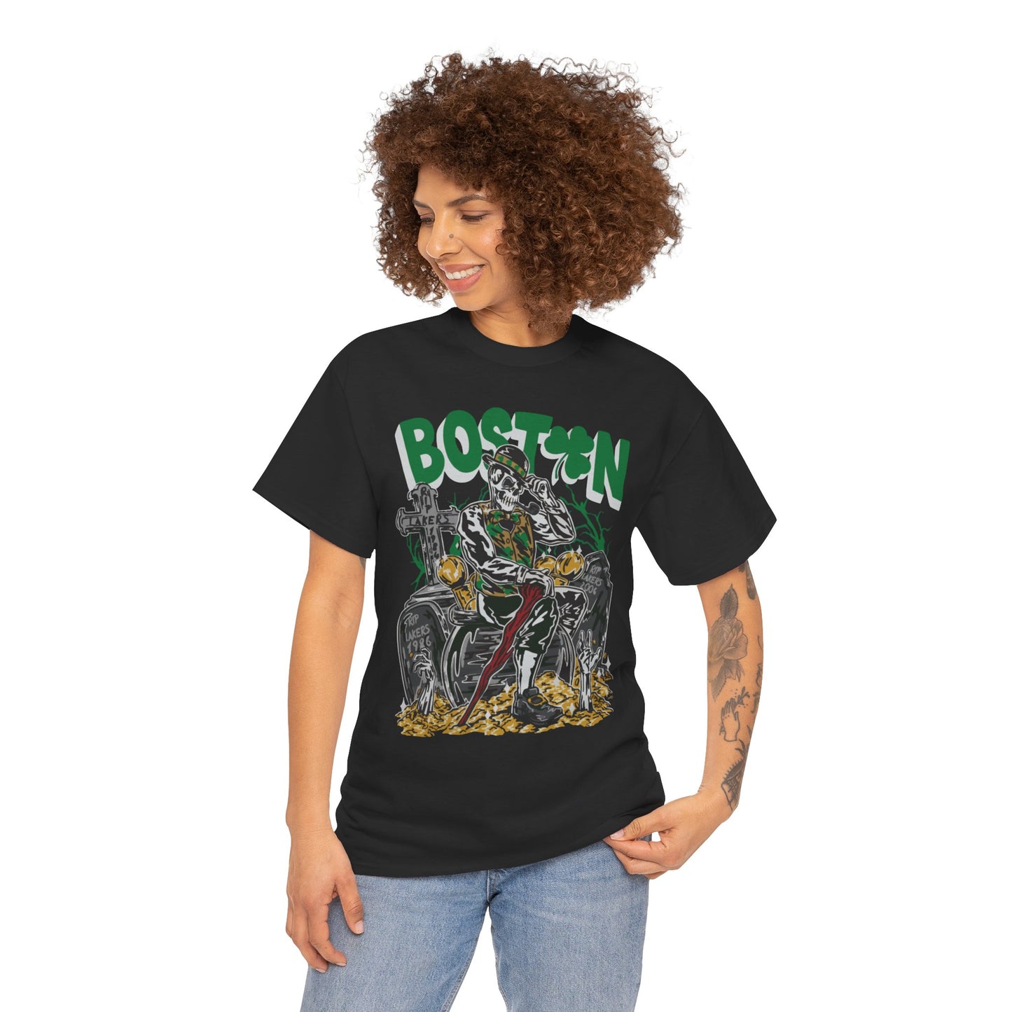 Boston Graphic Tee, Unisex Heavy Cotton T-Shirt, Vintage Boston Shirt, Irish Pride Apparel, St. Patrick's Day Gift, Casual Wear