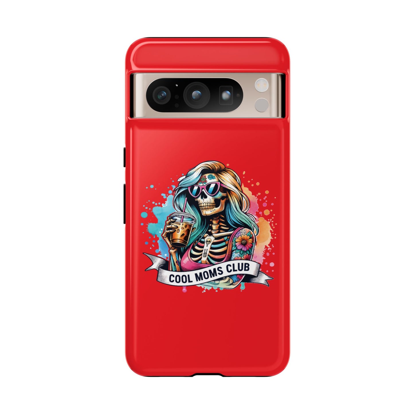 Cool Moms Club Phone Case - Tough Cases, Funky Phone Cover, Gift for Moms, Skeleton Design, Trendy Tech Accessories