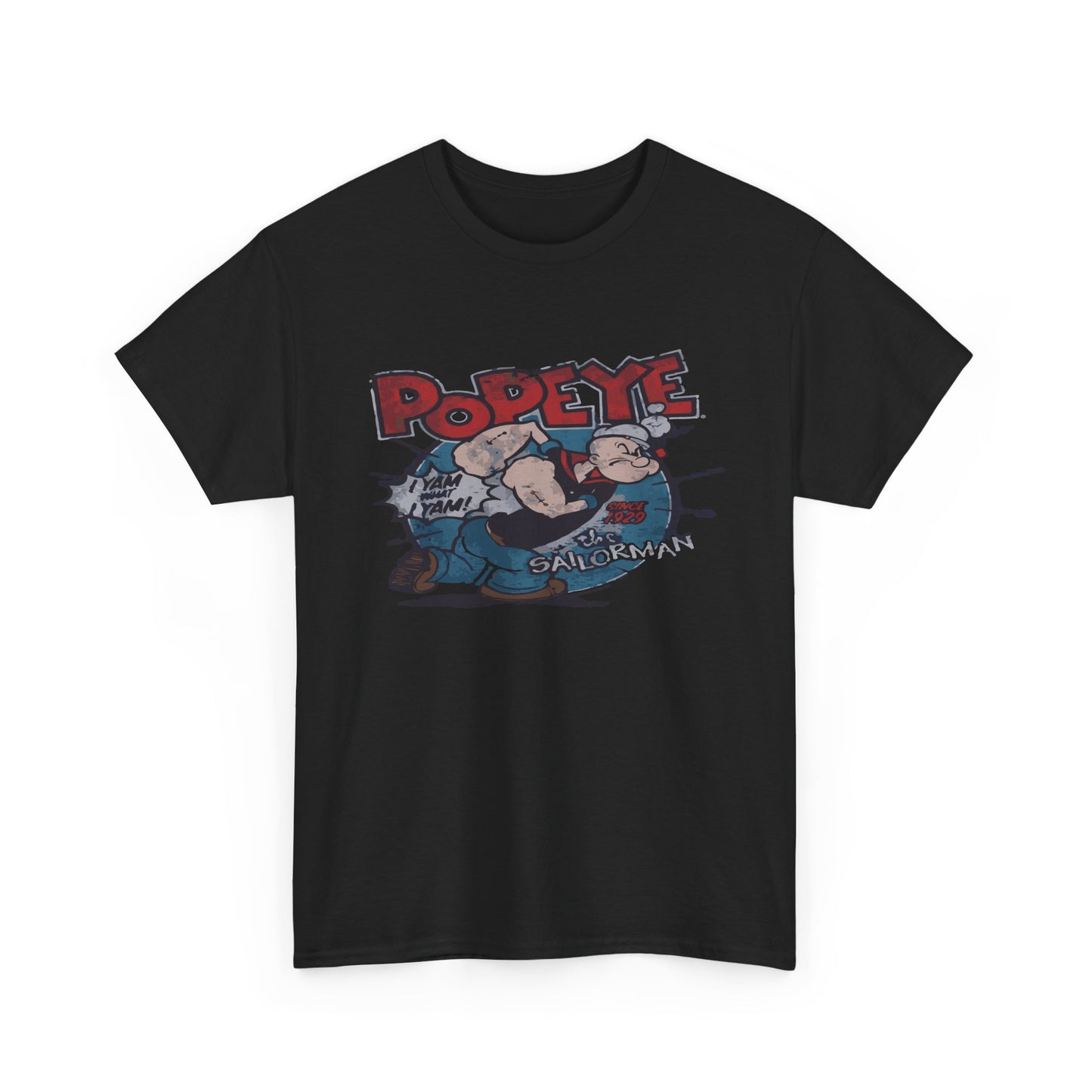Popeye Illustration Unisex Heavy Cotton Tee, Cartoon T-Shirt, Gift for Fans, Casual Wear, Retro Design, Comfortable Top