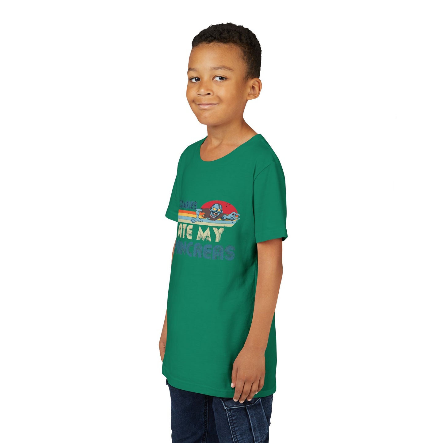 Youth Zombie Tee, Cute Graphic T-Shirt for Kids, Fun Short Sleeve Top, Halloween Costume, Gift for Little Horror Fans