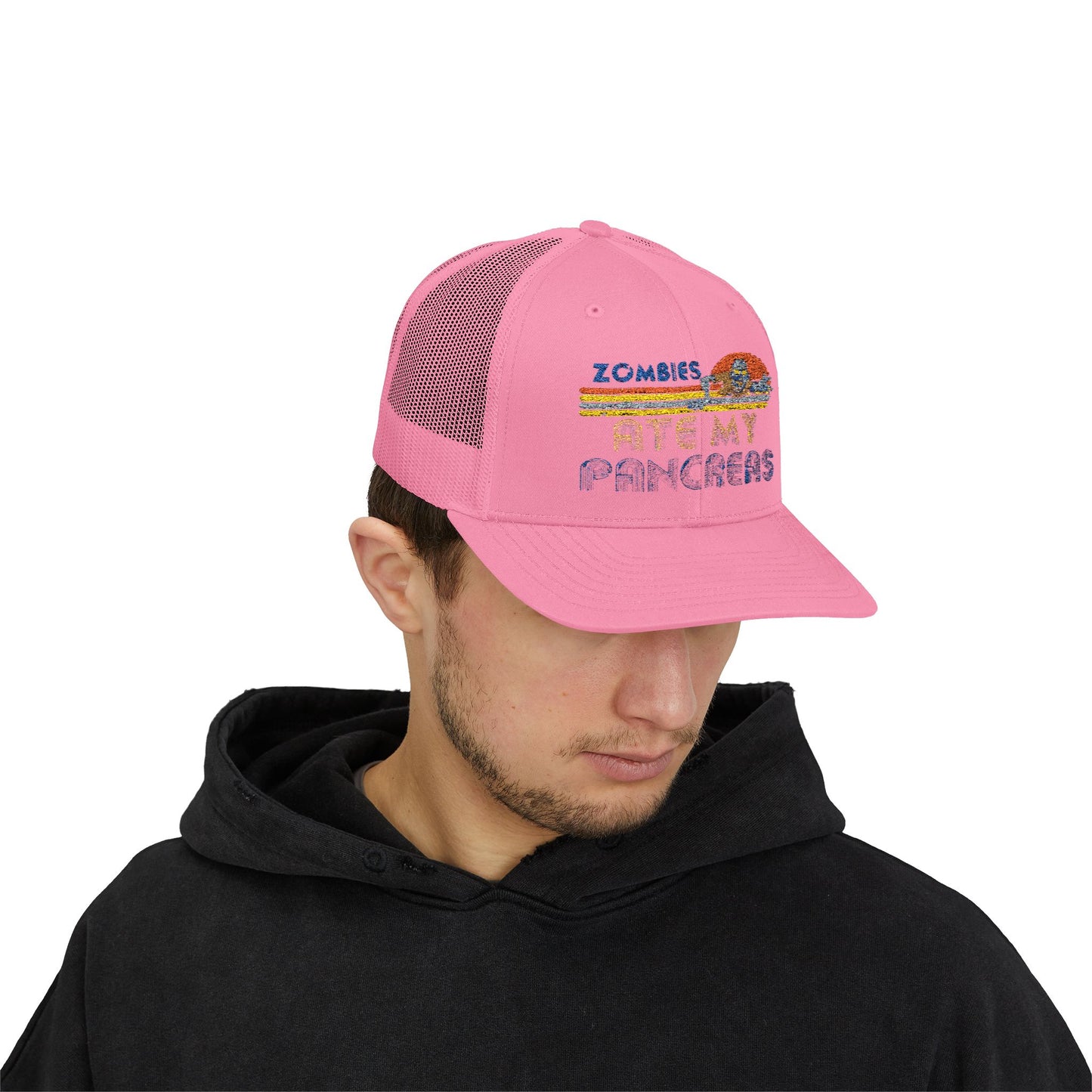 Retro Snapback Trucker Cap - Zombies Ate My Pancakes, Fun Casual Hat
