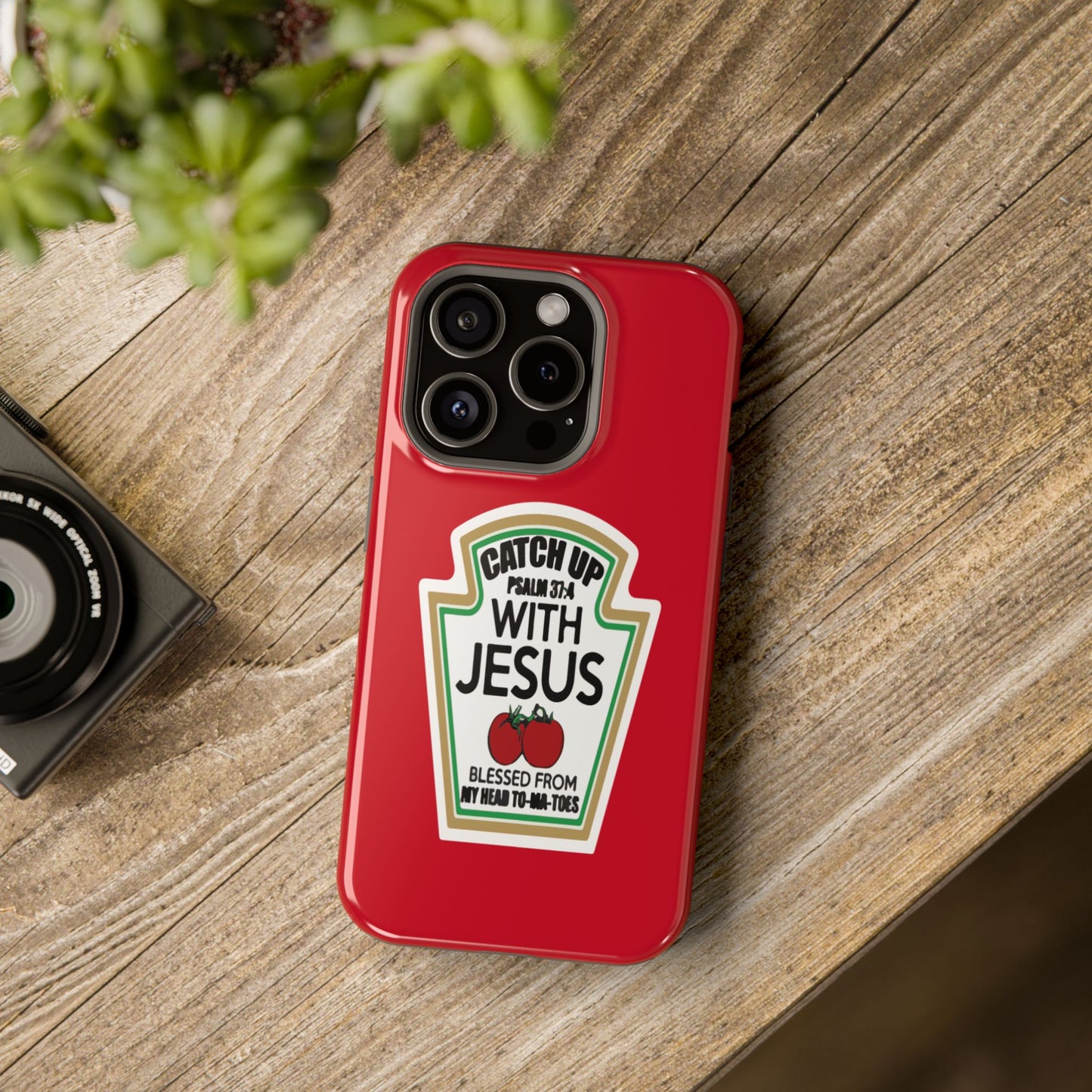 Fun Christian Phone Case, Catch Up with Jesus, Impact-Resistant, Faith-Based Gift, Religious Accessories, Bible Verses