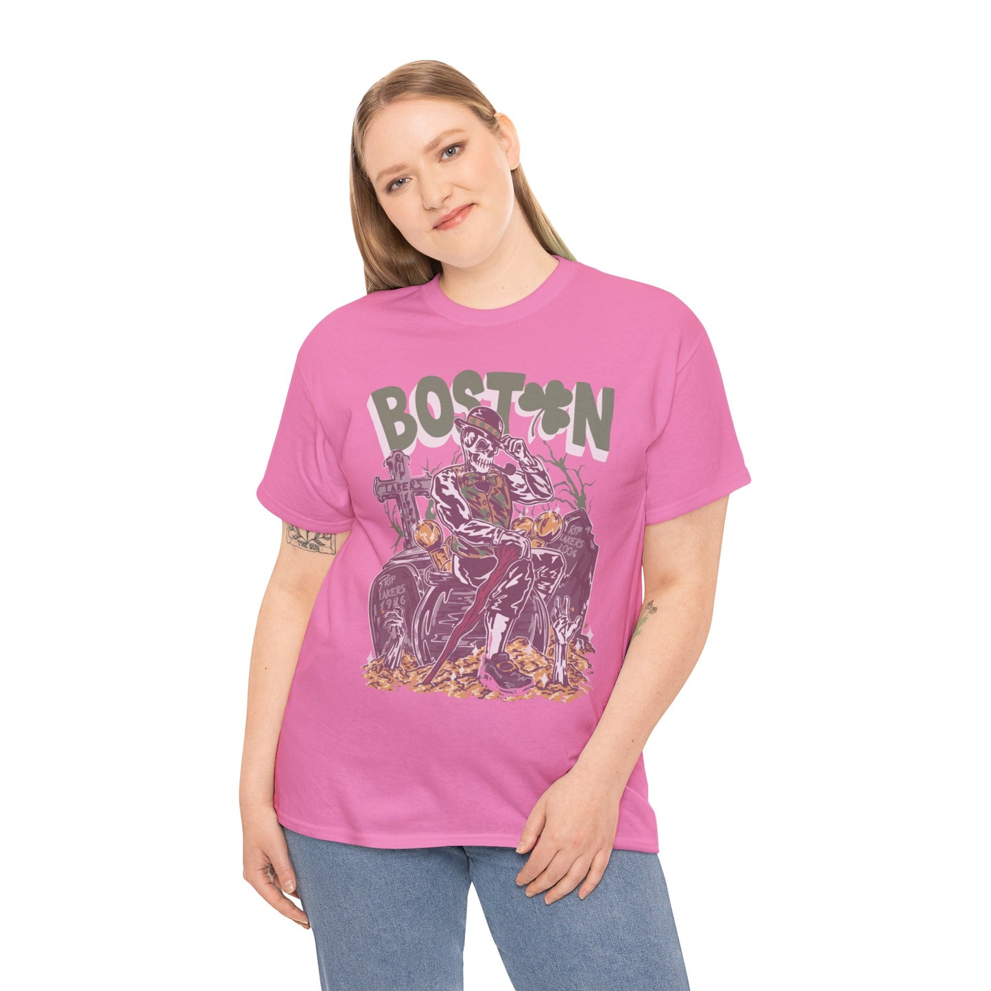 Boston Graphic Tee, Unisex Heavy Cotton T-Shirt, Vintage Boston Shirt, Irish Pride Apparel, St. Patrick's Day Gift, Casual Wear