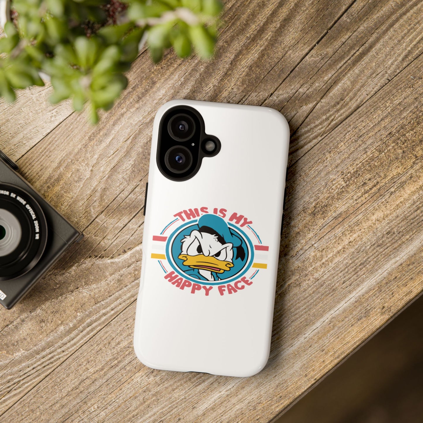 Tough Cases: This is My Happy Face Phone Case, Funny Phone Case, Donald Duck Case, Cute Phone Accessory, Gift for Disney Fans