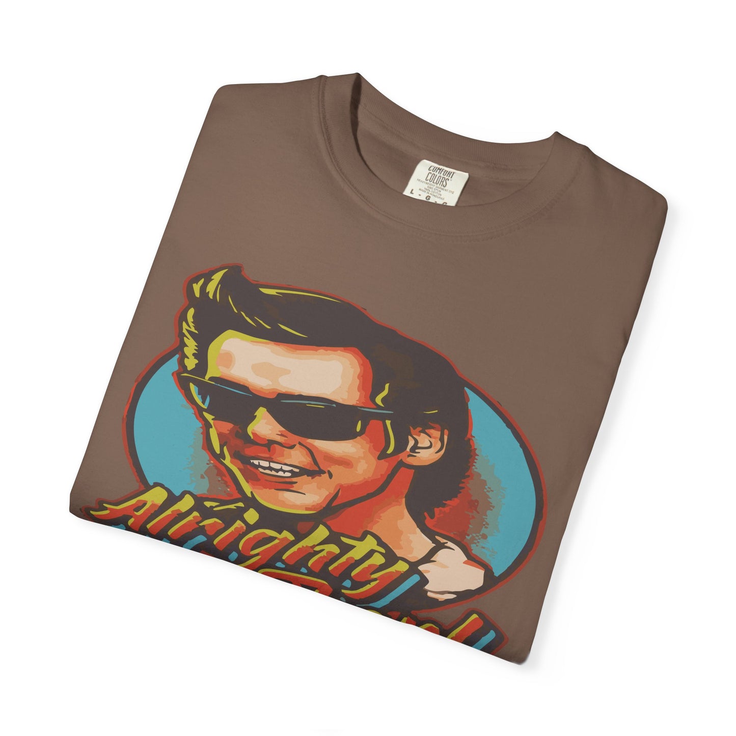 Retro Graphic T-Shirt, Unisex Garment-Dyed Tee, Vintage Style Shirt, Alright Men! Humor Top, Casual Apparel for All Occasions