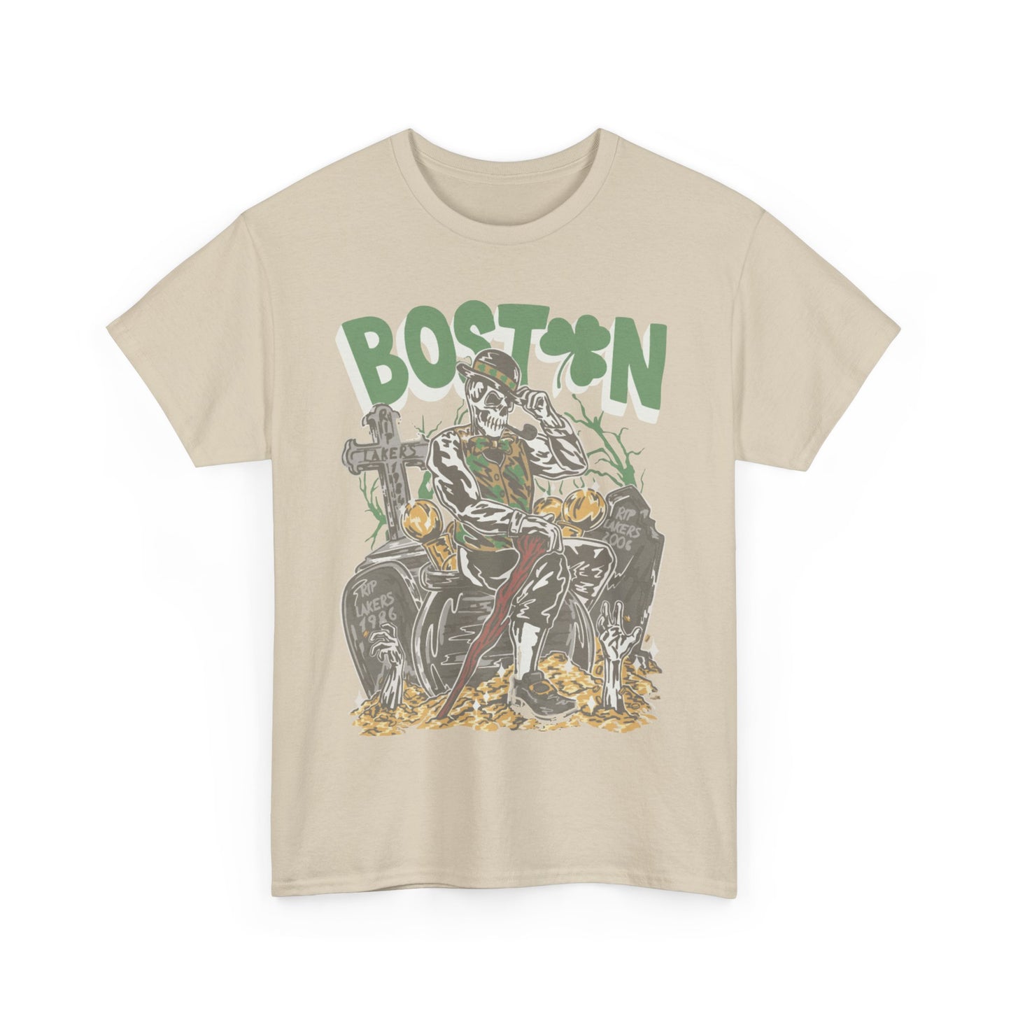 Boston Graphic Tee, Unisex Heavy Cotton T-Shirt, Vintage Boston Shirt, Irish Pride Apparel, St. Patrick's Day Gift, Casual Wear