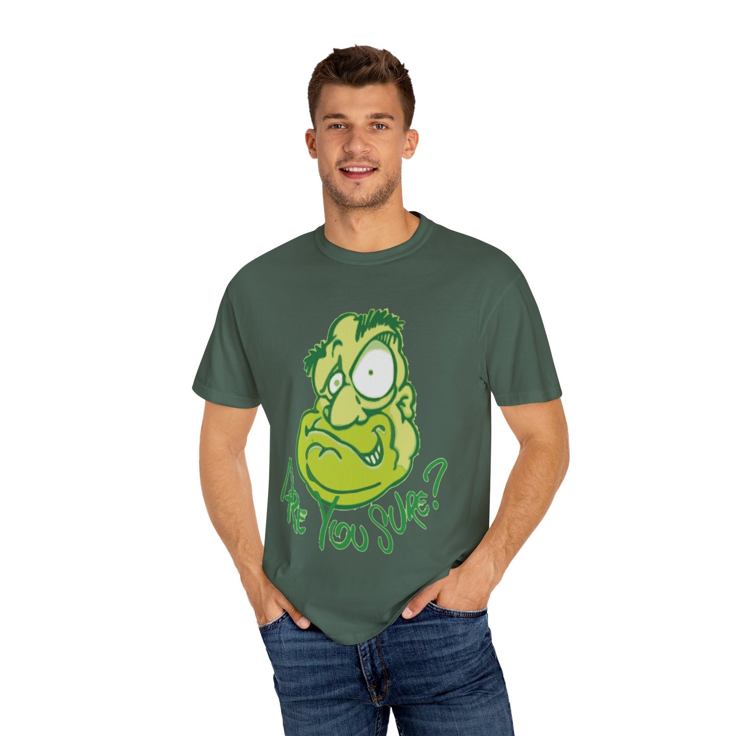 Unisex Garment-Dyed T-Shirt with Quirky Cartoon Design - Perfect for Casual Wear, Gifting, Parties, and Everyday Comfort