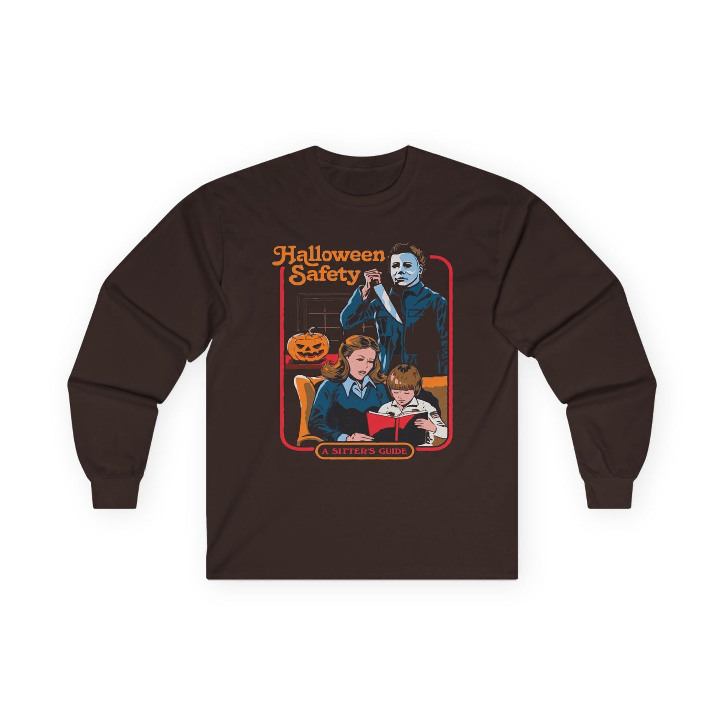 Retro Halloween Long Sleeve Tee, Unisex Tee for Fall, Halloween Safety, Spooky Season Shirt, Holiday Gift, Cozy Casual