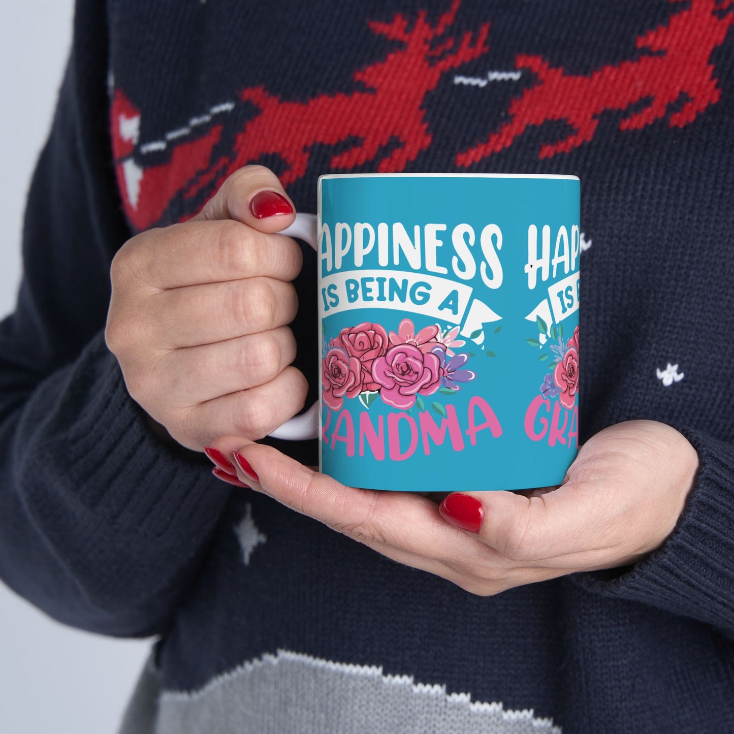Floral Grandma Mug - Happiness is Being a Grandma - Perfect Gift for Mother's Day