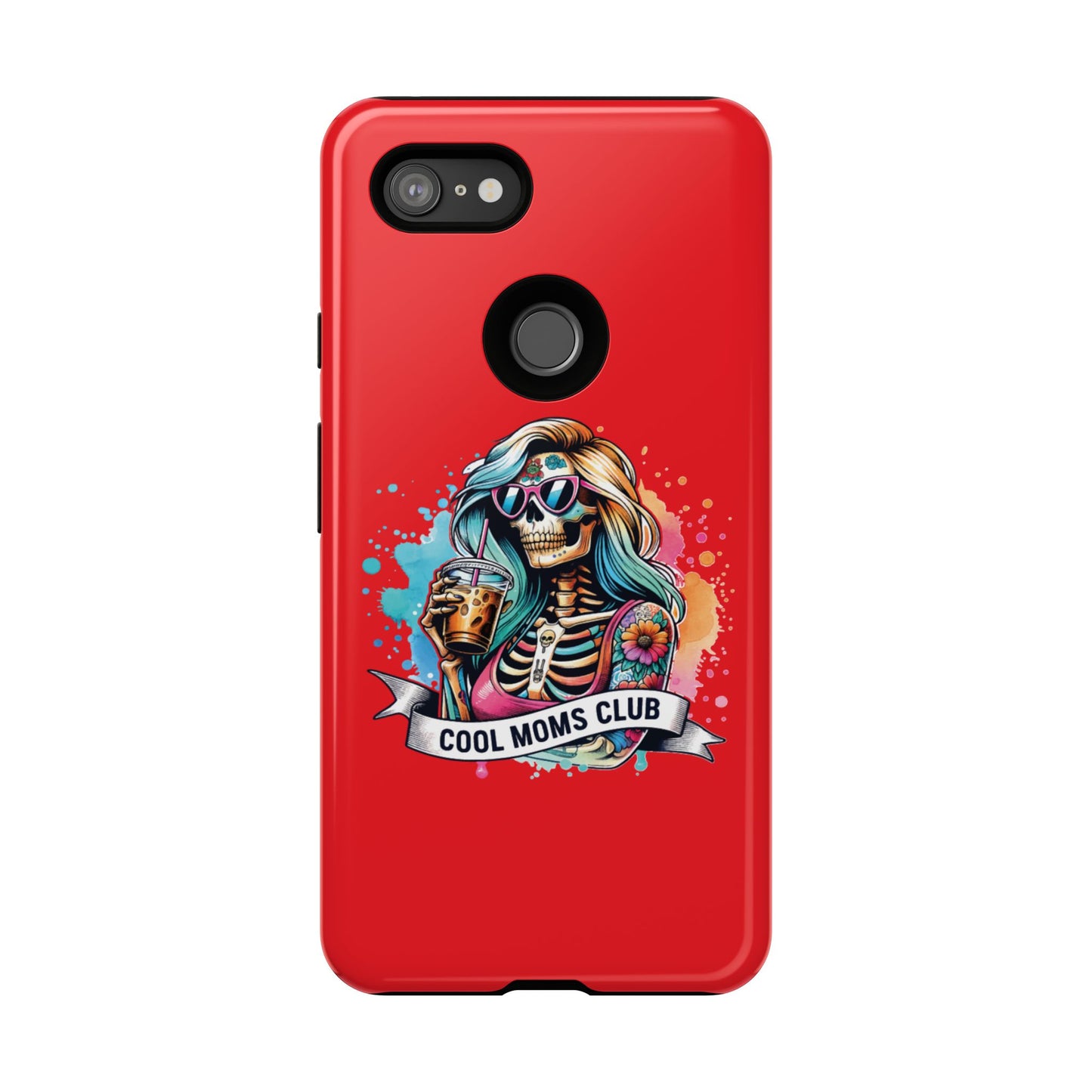 Cool Moms Club Phone Case - Tough Cases, Funky Phone Cover, Gift for Moms, Skeleton Design, Trendy Tech Accessories