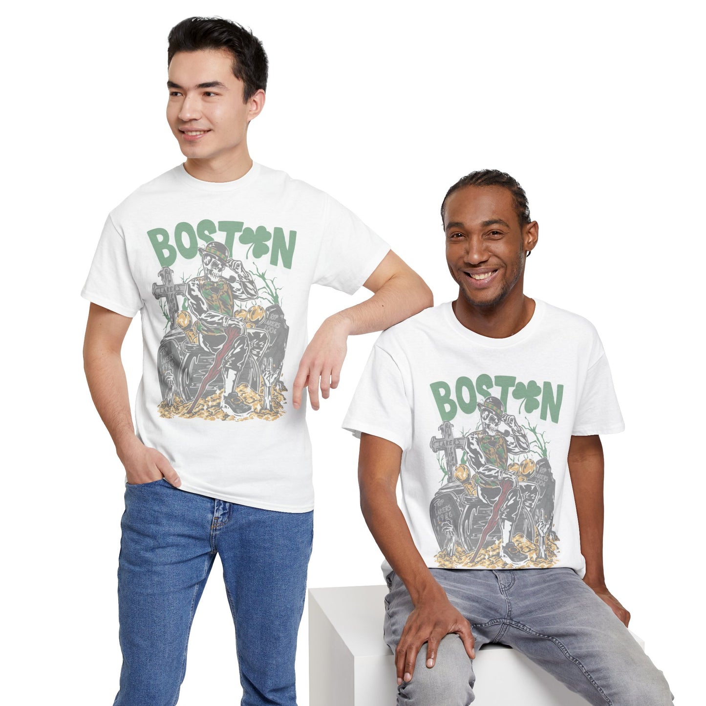 Boston Graphic Tee, Unisex Heavy Cotton T-Shirt, Vintage Boston Shirt, Irish Pride Apparel, St. Patrick's Day Gift, Casual Wear