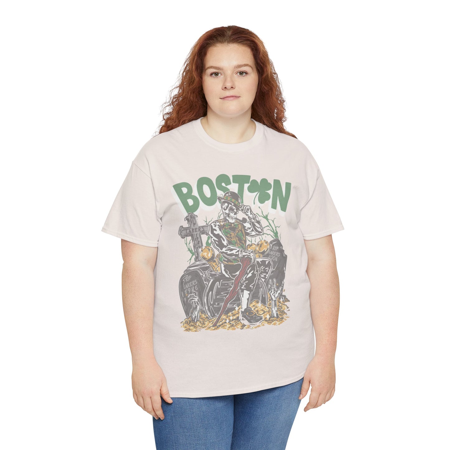 Boston Graphic Tee, Unisex Heavy Cotton T-Shirt, Vintage Boston Shirt, Irish Pride Apparel, St. Patrick's Day Gift, Casual Wear
