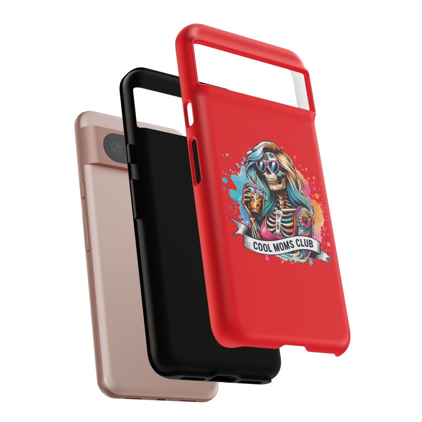Cool Moms Club Phone Case - Tough Cases, Funky Phone Cover, Gift for Moms, Skeleton Design, Trendy Tech Accessories