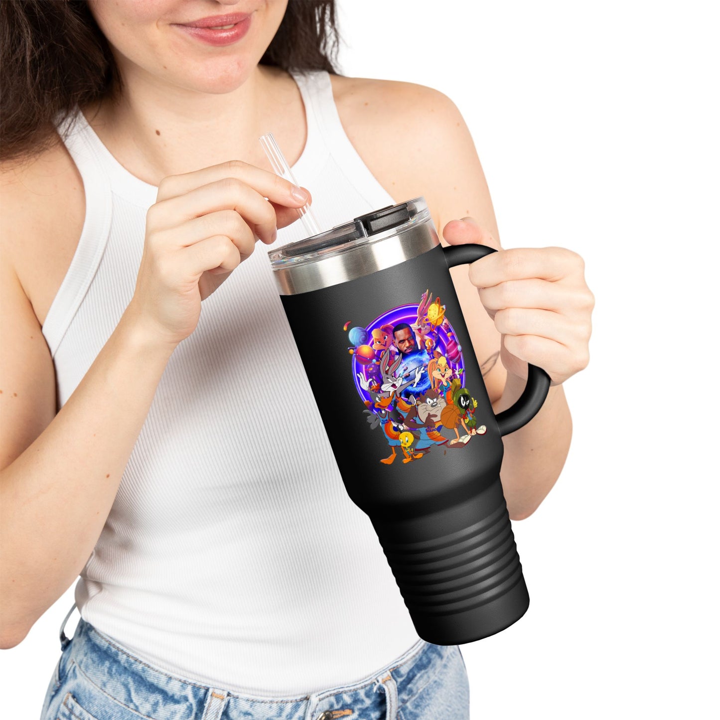 Colorful Insulated Travel Mug, 40oz - Fun for Road Trips, Tailgating, Hot Summer Days, Gift for Friends, Family, or Kids