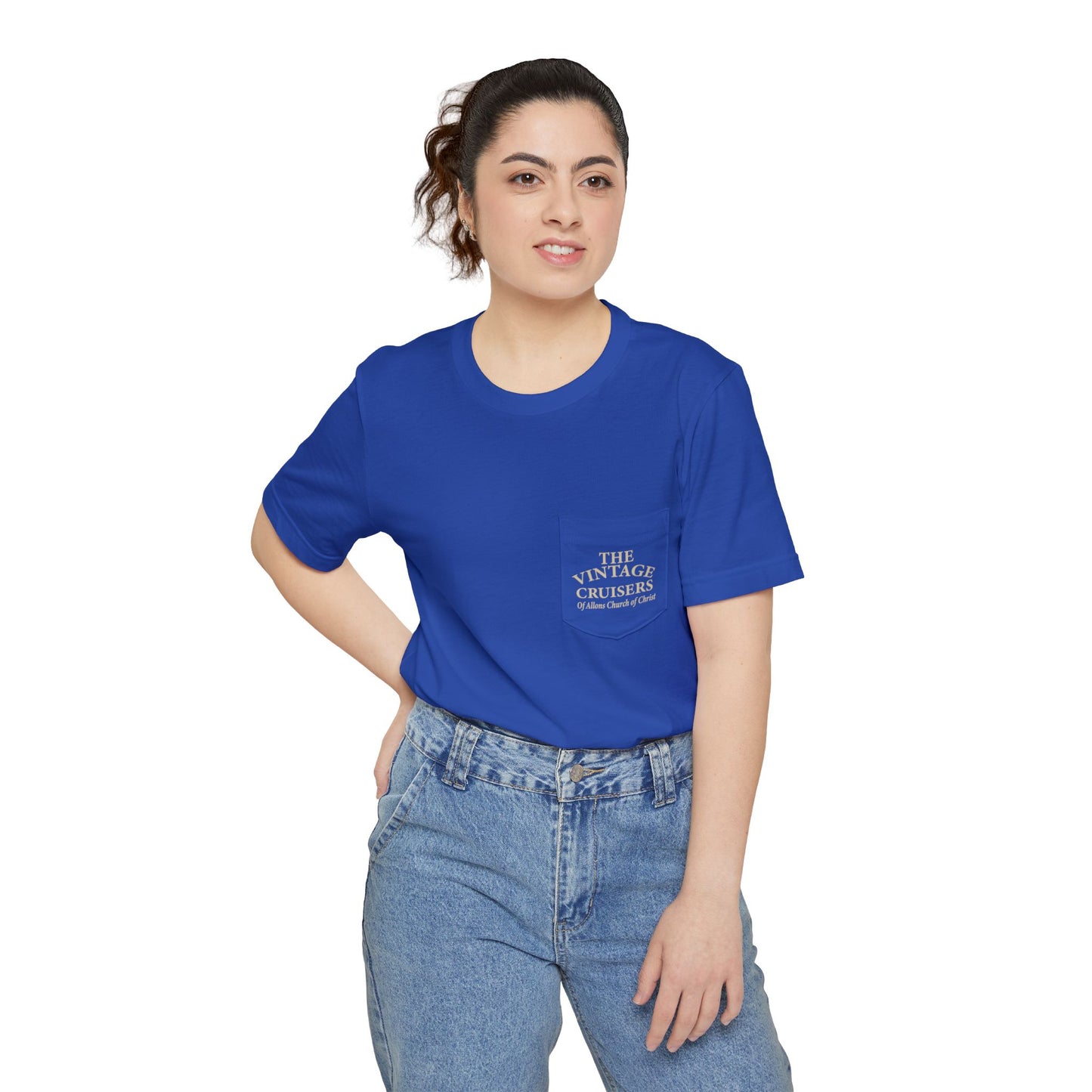 Retro Allons Church of Christ Pocket T-shirt
