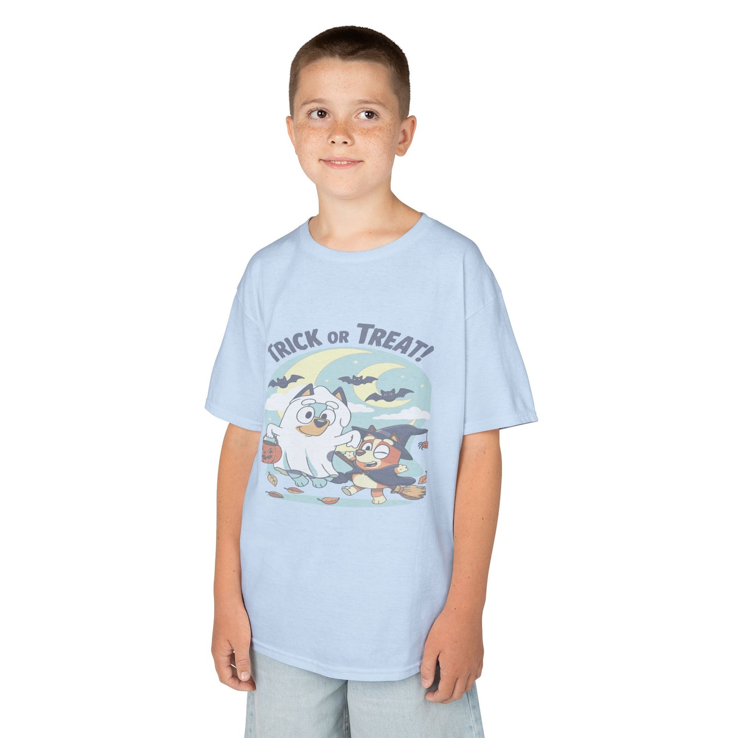 Kids Halloween T-Shirt, Trick or Treat Tee, Fun Ghost & Owl Shirt, Spooky Season Apparel, Cute Costume Top for Kids