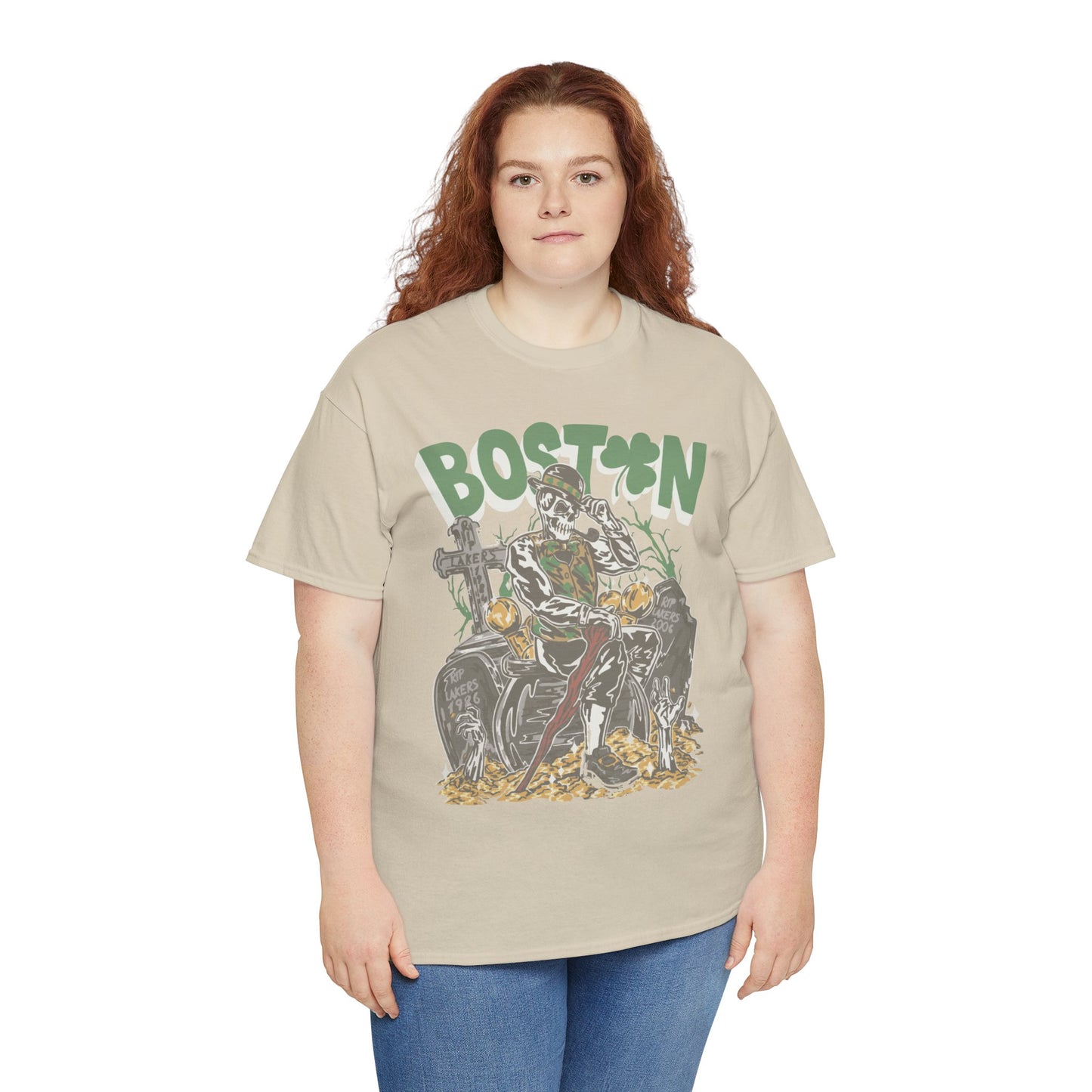 Boston Graphic Tee, Unisex Heavy Cotton T-Shirt, Vintage Boston Shirt, Irish Pride Apparel, St. Patrick's Day Gift, Casual Wear