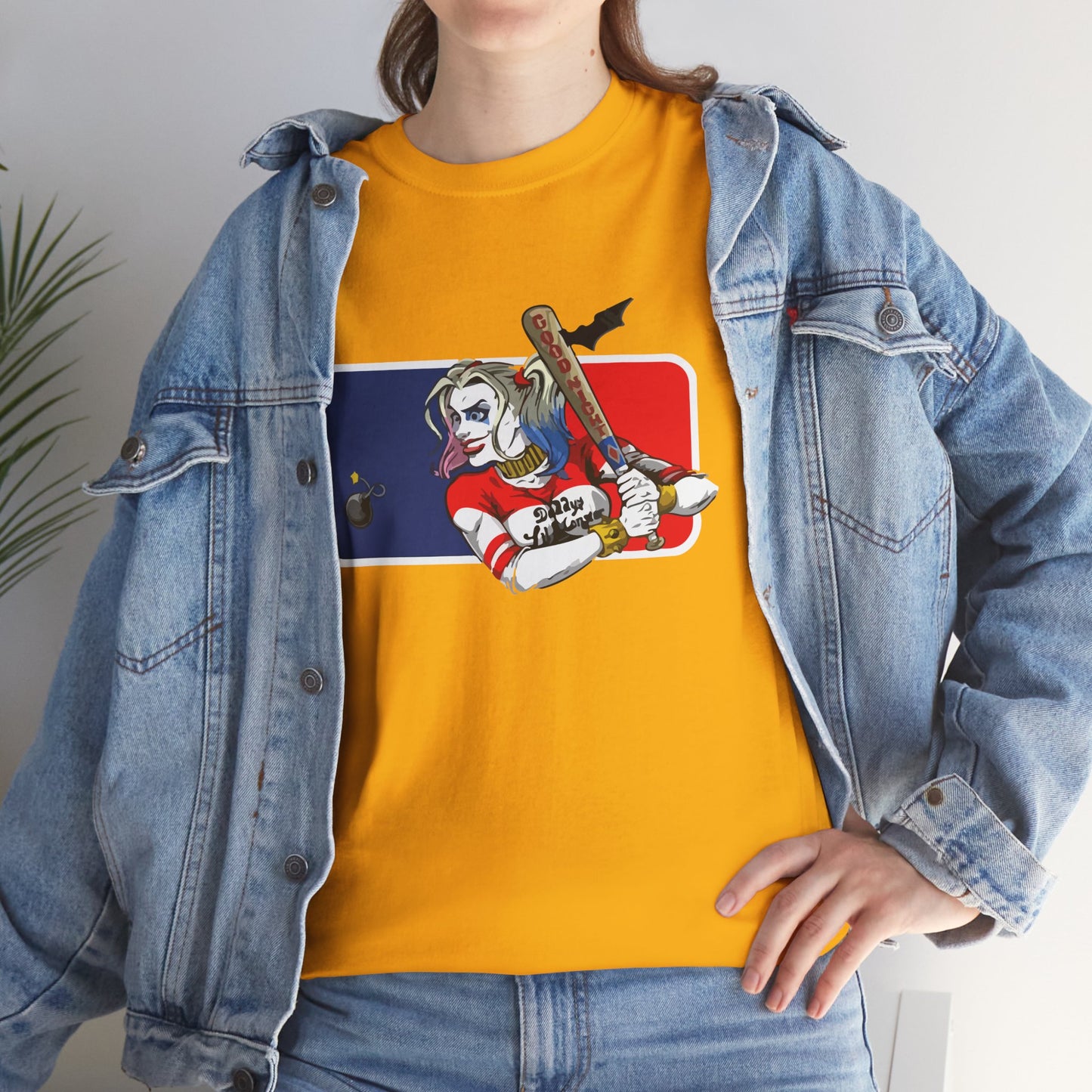 Unisex Baseball Graphic Tee - Harley Quinn DC Casual Wear for Sports Lovers