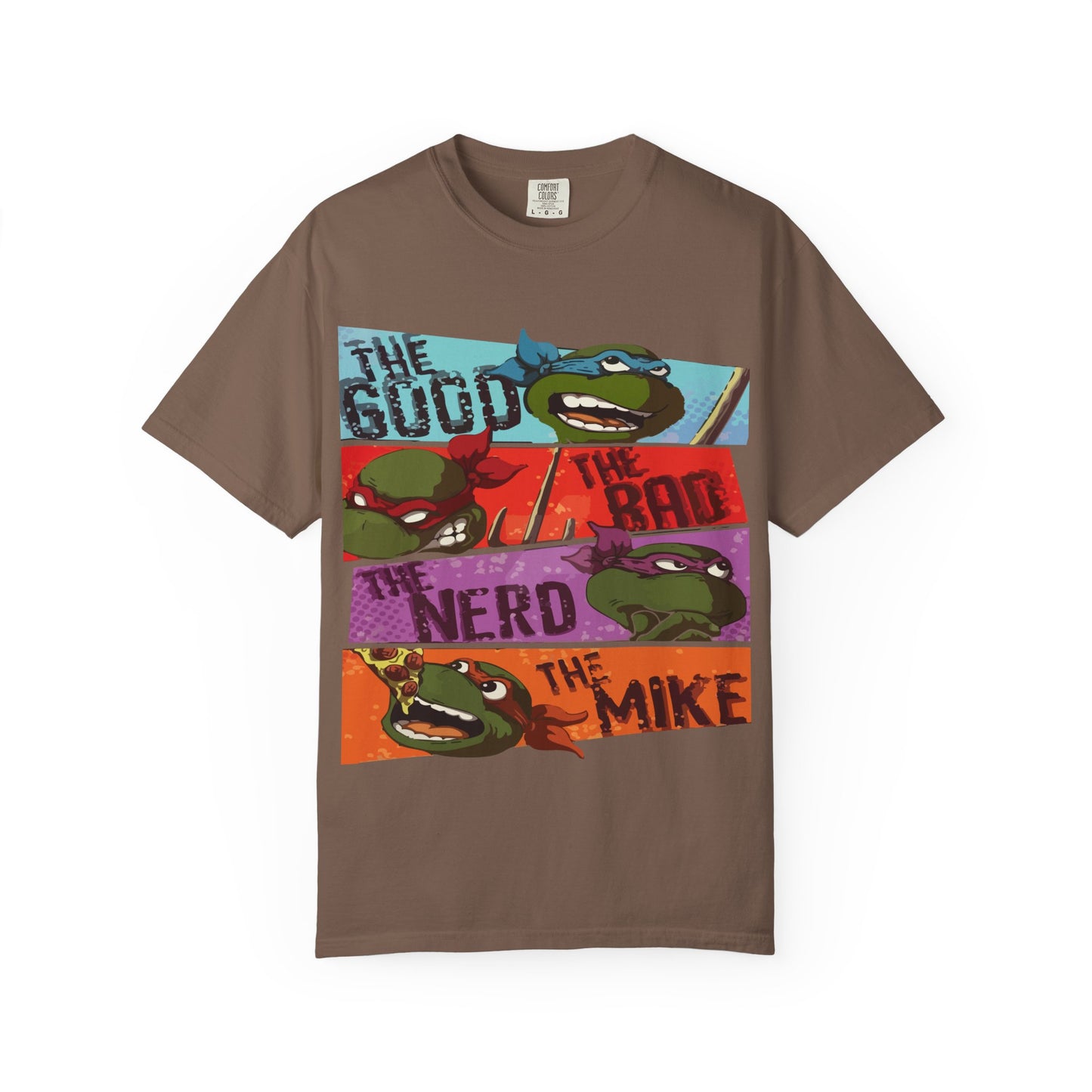 Unisex Garment-Dyed T-Shirt - Ninja Turtle Humor Tee - The Good, The Bad, The Nerd, The Mike