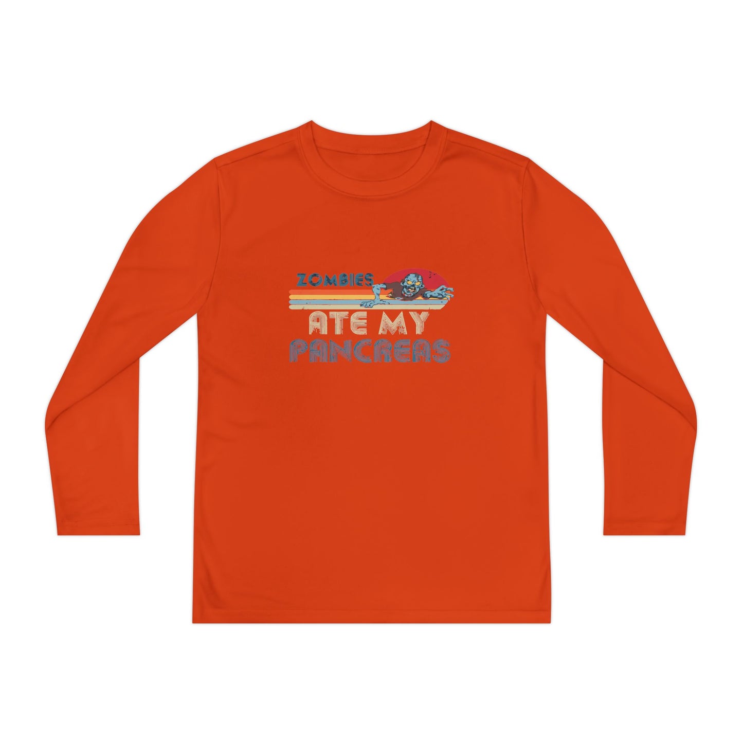 Youth Long Sleeve Funny Tee - Zombies Eat My Pancreas, Gift for Kids, Birthday Shirt, Humor Apparel, Summer Fashion