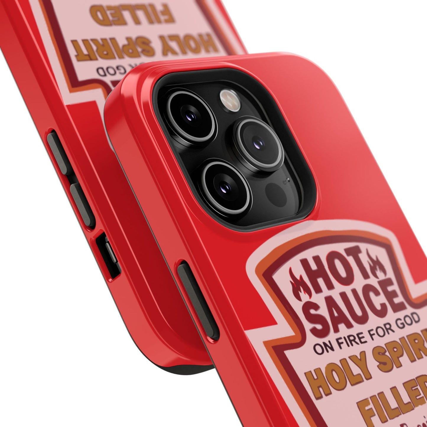 Holy Spirit Hot Sauce Phone Cases - Impact-Resistant, Christian Gift, Spiritual Reminder, Unique Design, Faith-Based Accessory