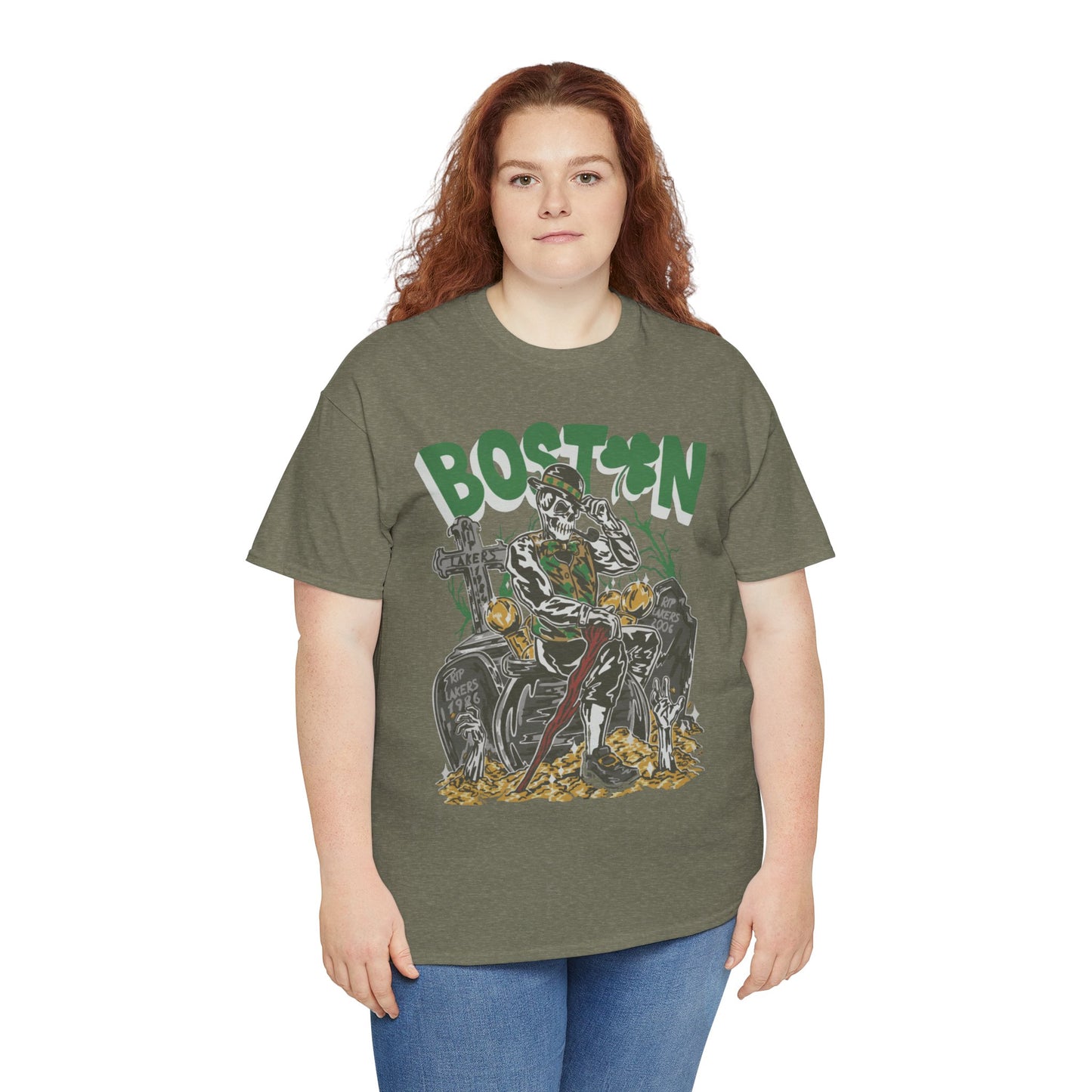 Boston Graphic Tee, Unisex Heavy Cotton T-Shirt, Vintage Boston Shirt, Irish Pride Apparel, St. Patrick's Day Gift, Casual Wear