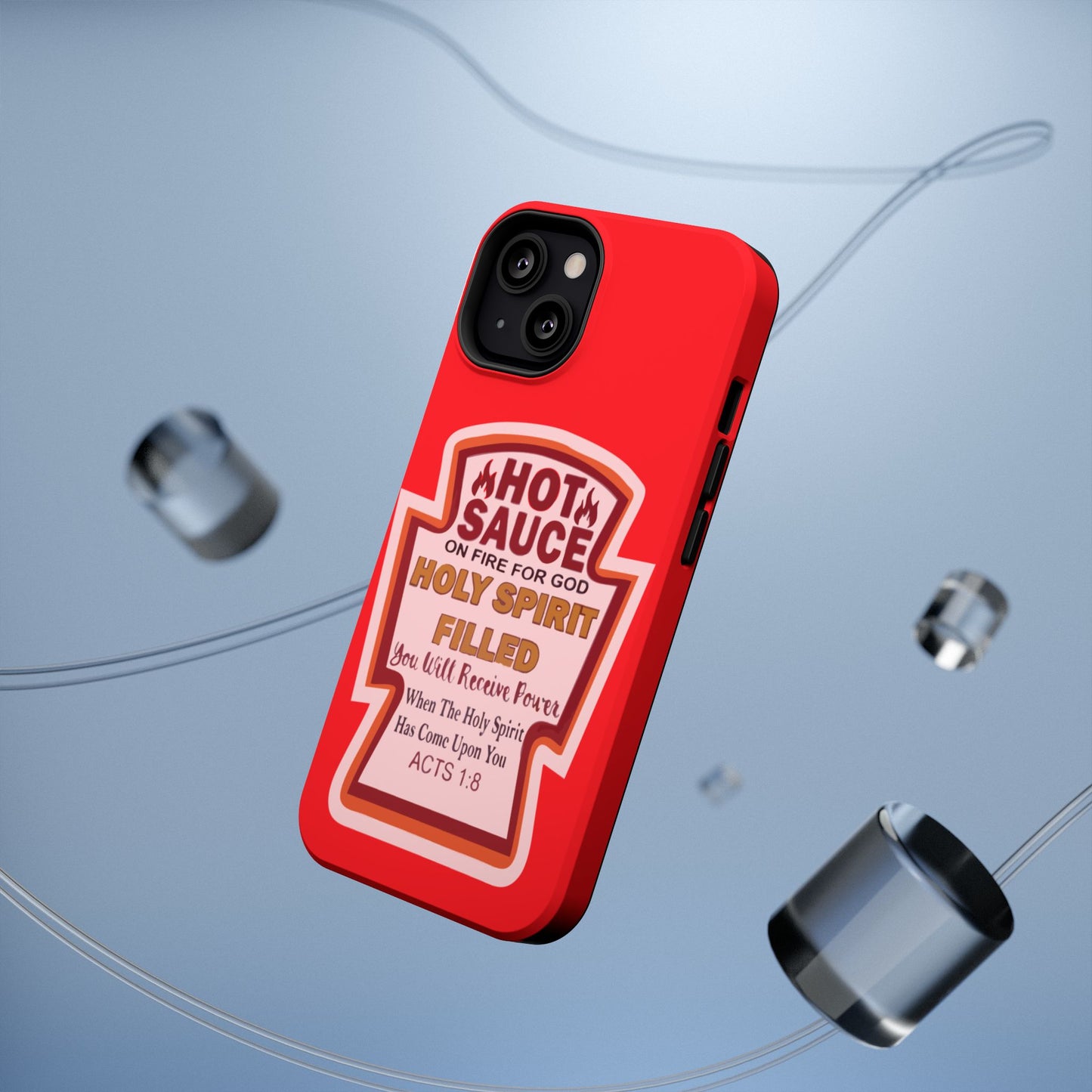 Holy Spirit Hot Sauce Phone Cases - Impact-Resistant, Christian Gift, Spiritual Reminder, Unique Design, Faith-Based Accessory