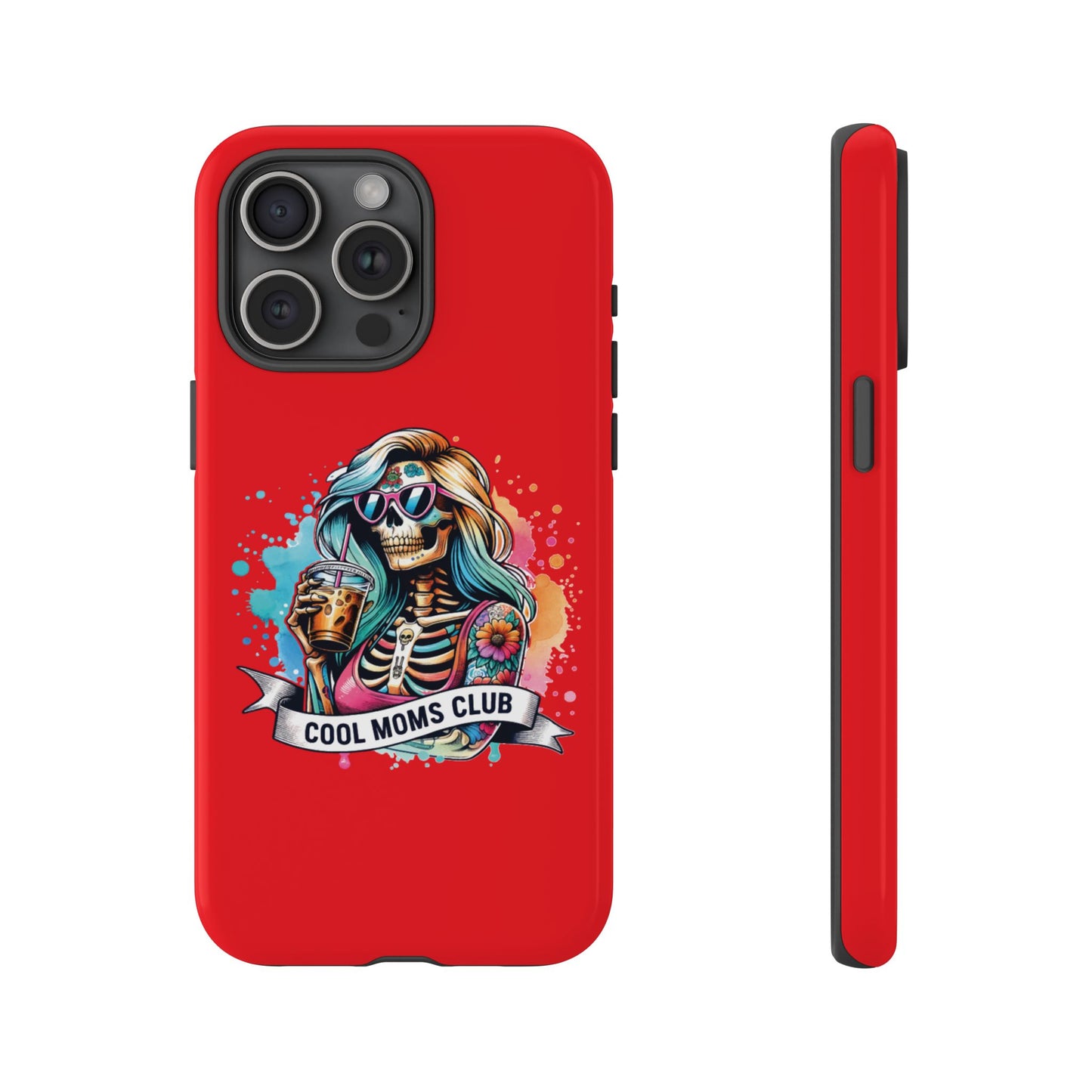 Cool Moms Club Phone Case - Tough Cases, Funky Phone Cover, Gift for Moms, Skeleton Design, Trendy Tech Accessories
