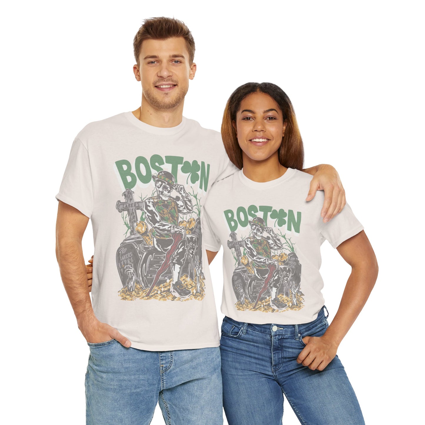 Boston Graphic Tee, Unisex Heavy Cotton T-Shirt, Vintage Boston Shirt, Irish Pride Apparel, St. Patrick's Day Gift, Casual Wear