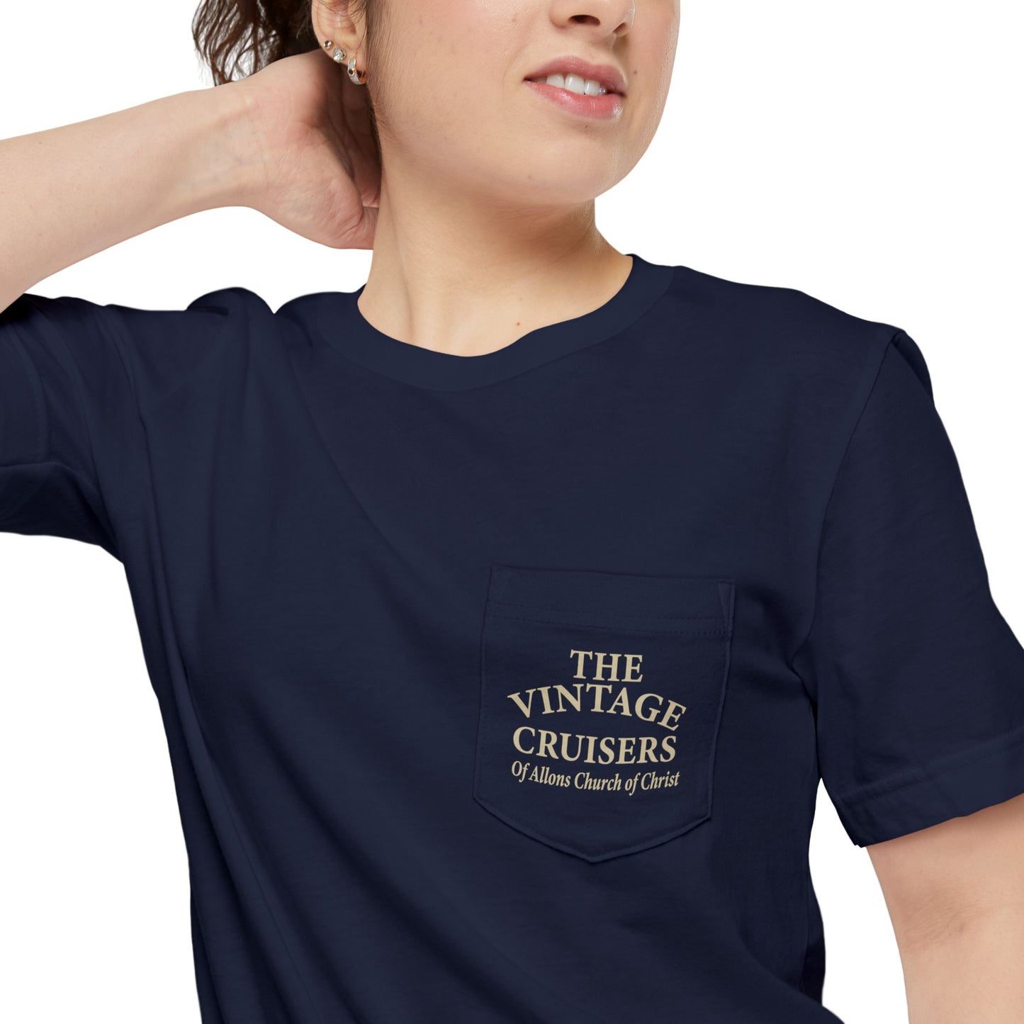 Retro Allons Church of Christ Pocket T-shirt