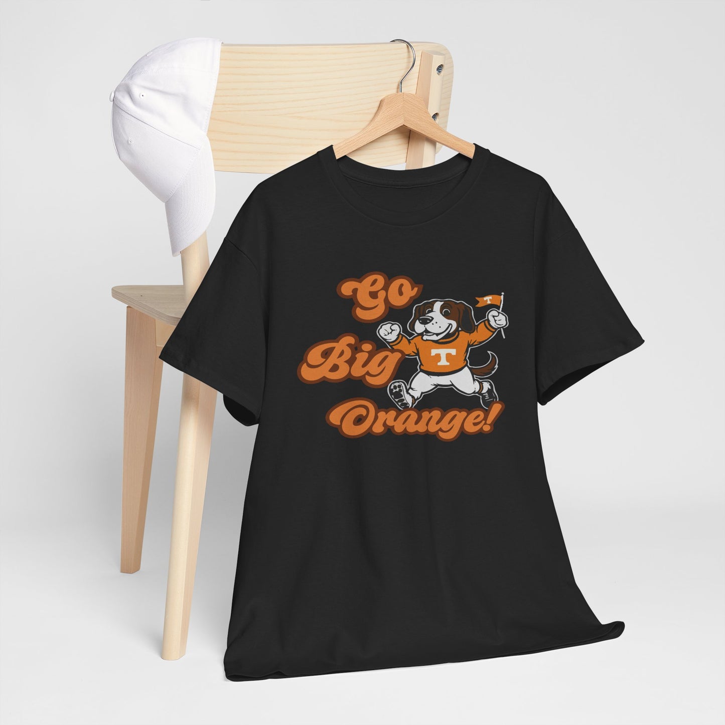 Go Big Orange Unisex Heavy Cotton Tee, Sports Fan Shirt, Casual Wear, College Game Day Top, Gift for Sports Enthusiasts