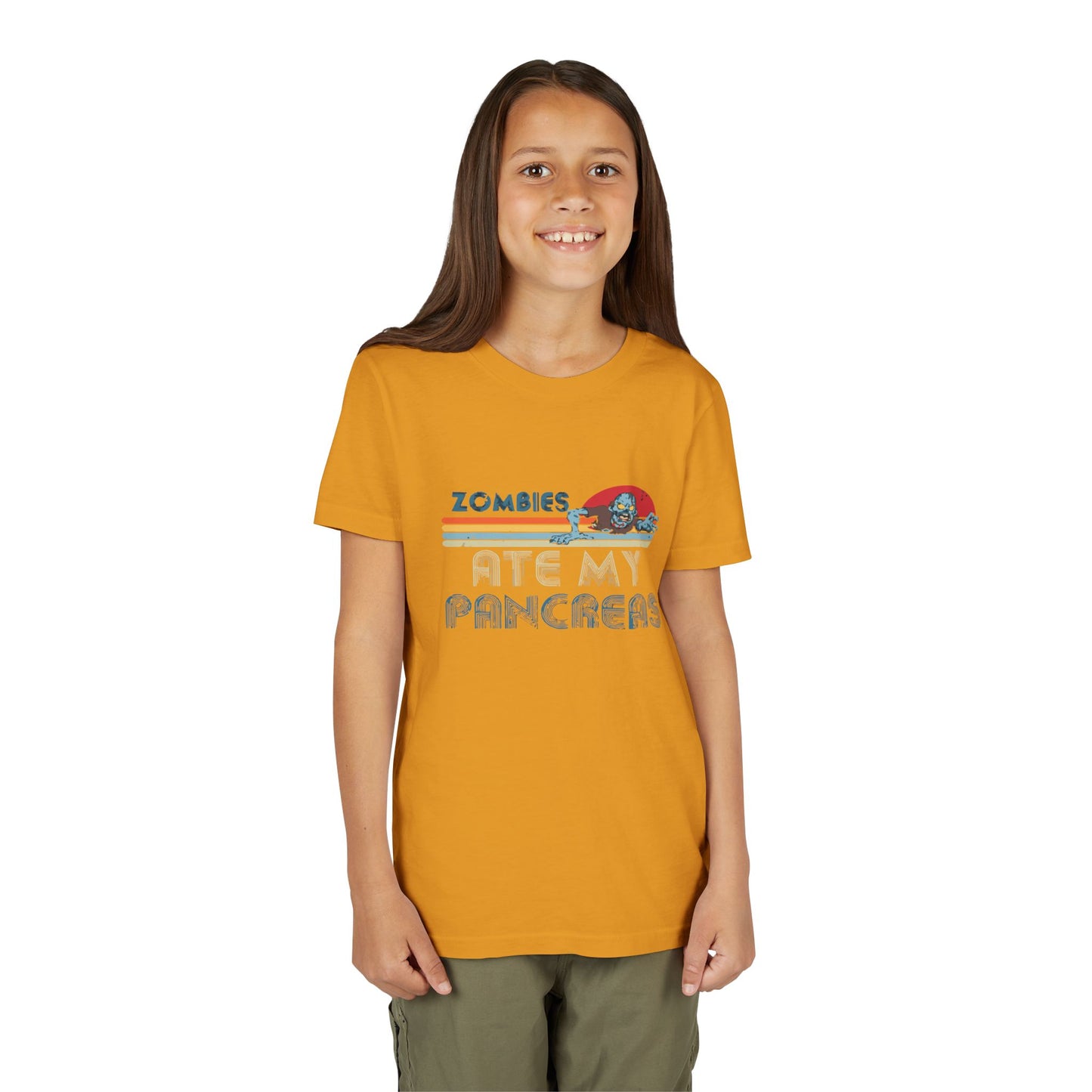 Youth Zombie Tee, Cute Graphic T-Shirt for Kids, Fun Short Sleeve Top, Halloween Costume, Gift for Little Horror Fans