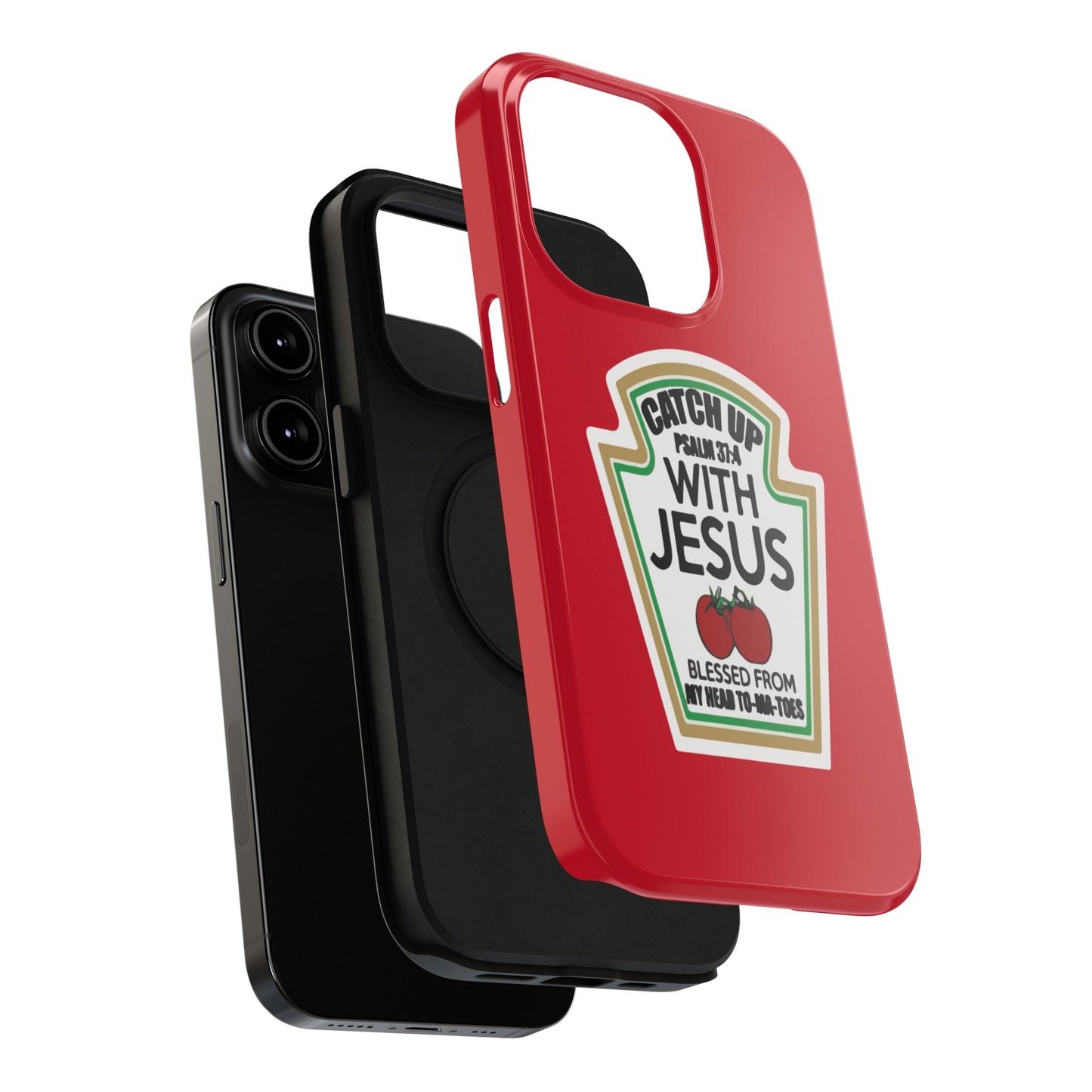 Fun Christian Phone Case, Catch Up with Jesus, Impact-Resistant, Faith-Based Gift, Religious Accessories, Bible Verses