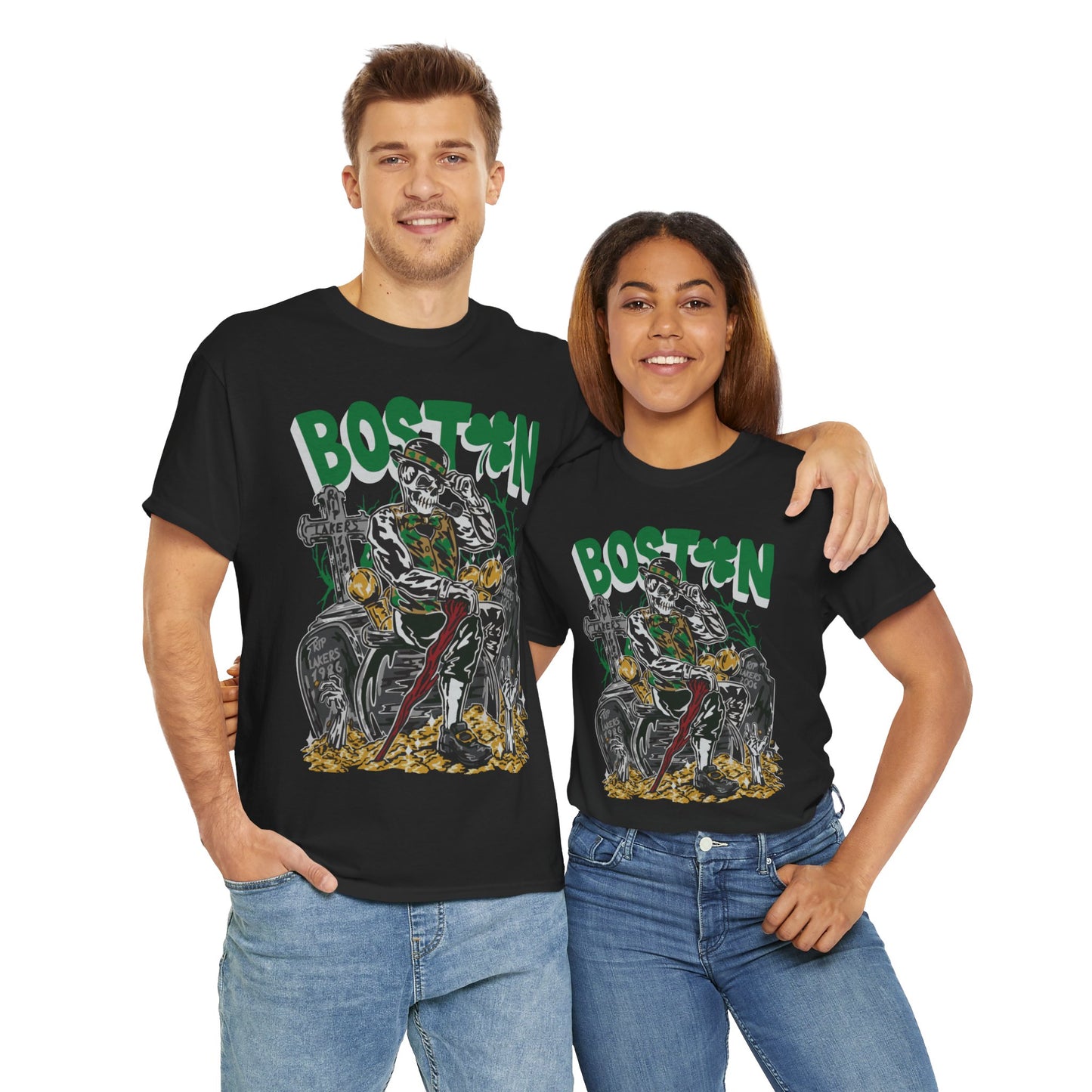 Boston Graphic Tee, Unisex Heavy Cotton T-Shirt, Vintage Boston Shirt, Irish Pride Apparel, St. Patrick's Day Gift, Casual Wear