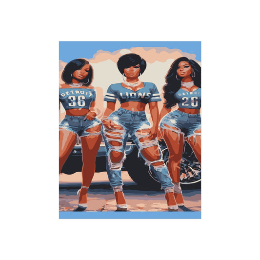 Urban Chic Fine Art Poster - Bold Fashion & Detroit Lions Vibe
