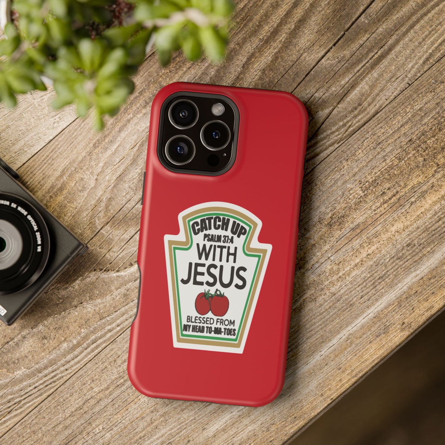 Fun Christian Phone Case, Catch Up with Jesus, Impact-Resistant, Faith-Based Gift, Religious Accessories, Bible Verses