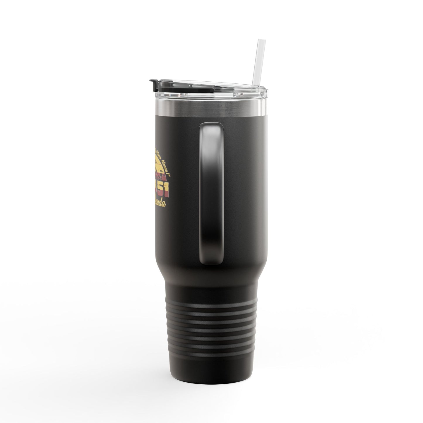 Alien Coffee Mug for Area 51 Fans, Travel Drinkware, 40oz Insulated Tumbler, Perfect for Road Trips, Gifts for UFO Lovers, Sci-Fi Inspired