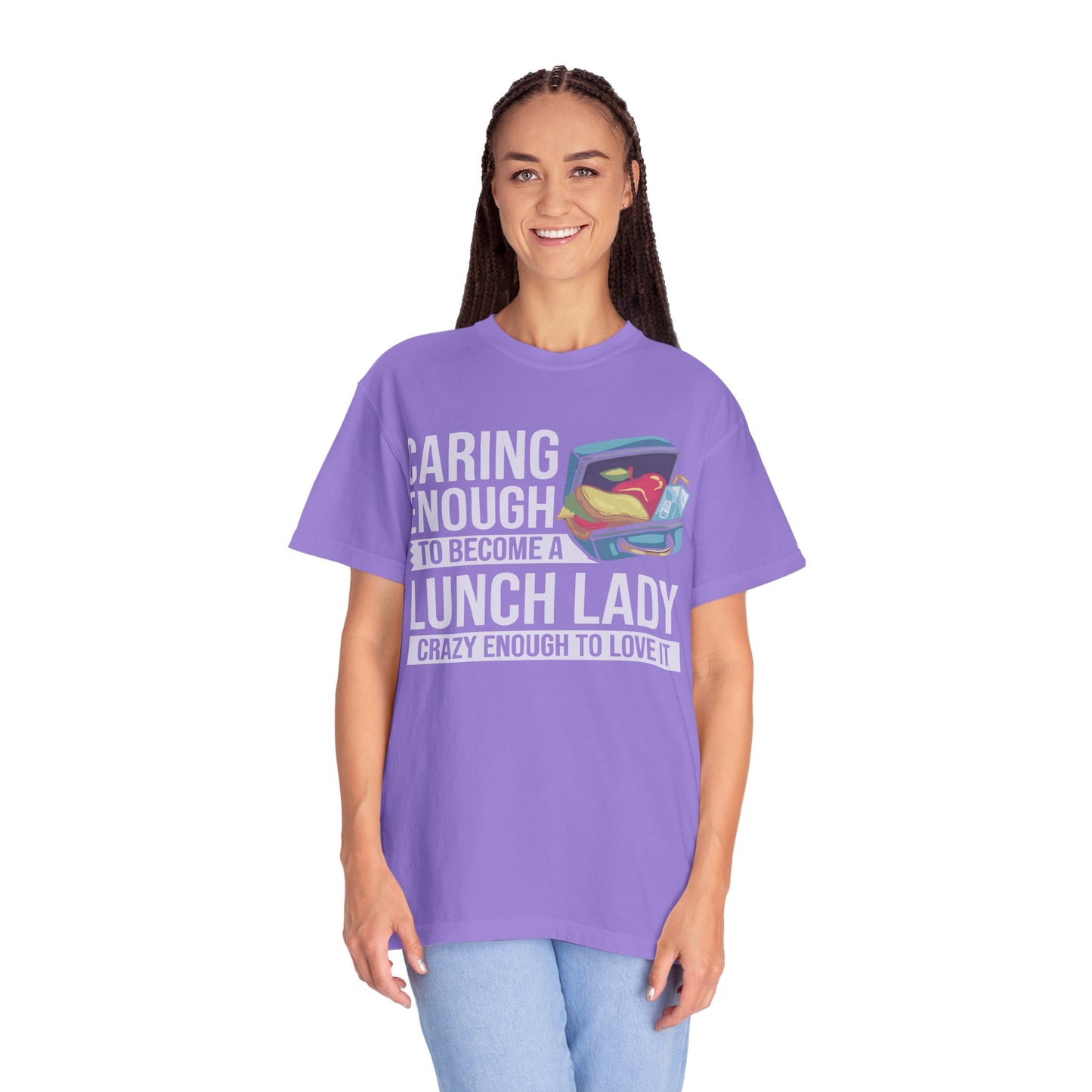 Lunch Lady Humor Unisex T-Shirt, Caring Enough to Become a Lunch Lady, Teacher Gift, Appreciation Gift, Funny T-Shirt, School Staff Tee