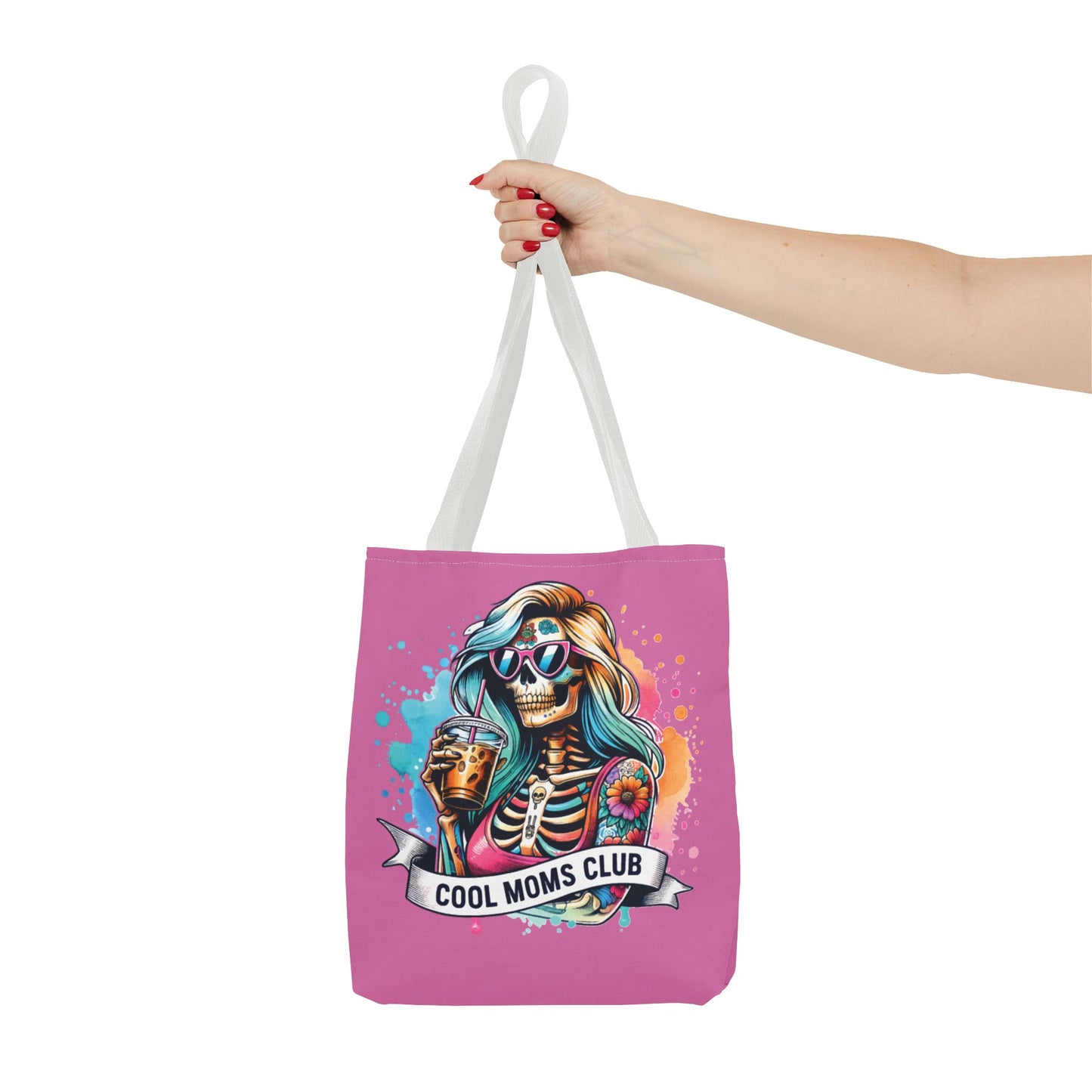 Cool Moms Club Tote Bag, Fun Tote, Sisterhood Gift, Beach Bag, Halloween Accessory, Colorful Shoulder Bag