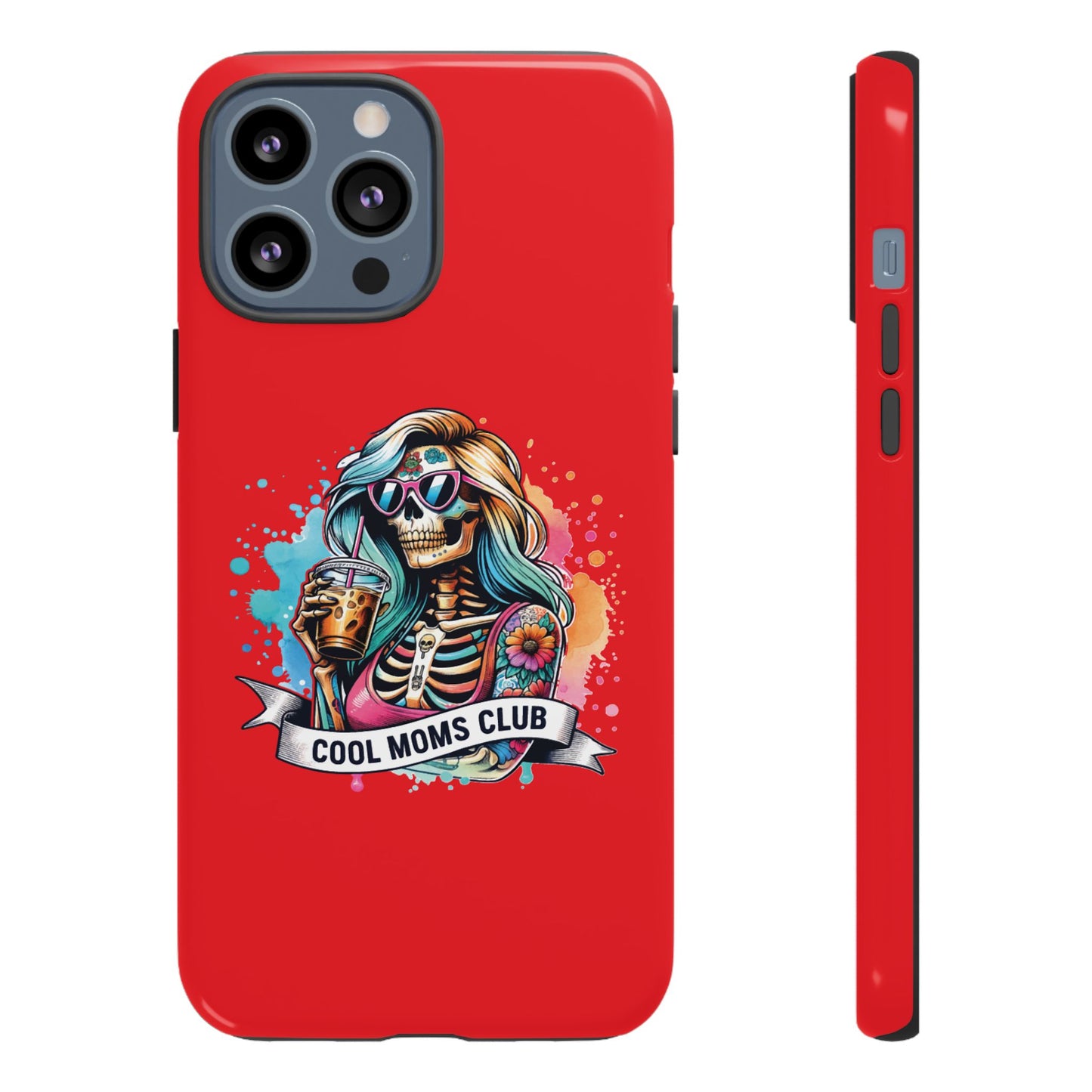 Cool Moms Club Phone Case - Tough Cases, Funky Phone Cover, Gift for Moms, Skeleton Design, Trendy Tech Accessories