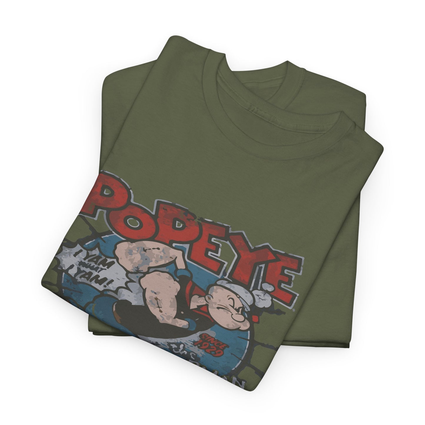 Popeye Illustration Unisex Heavy Cotton Tee, Cartoon T-Shirt, Gift for Fans, Casual Wear, Retro Design, Comfortable Top
